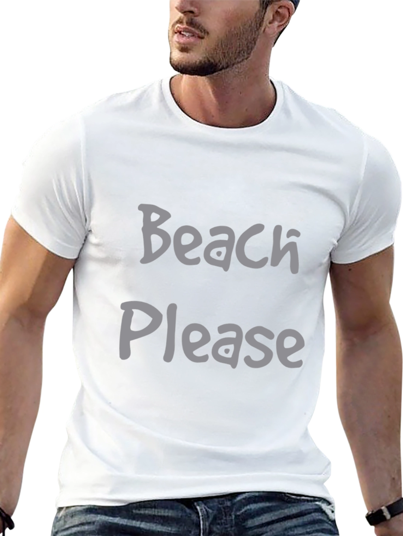 Beach Please Black Graphic Tee