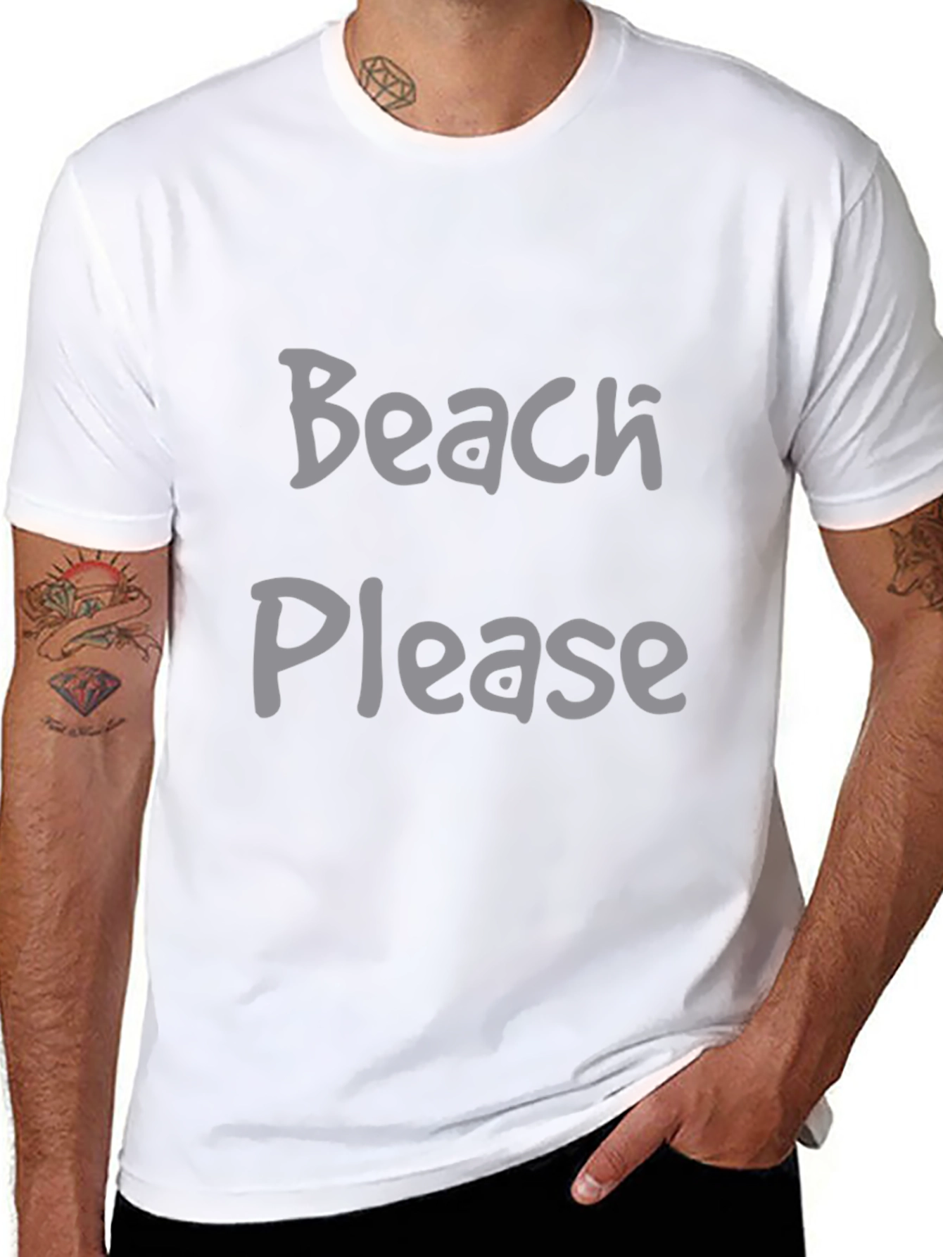 Beach Please Black Graphic Tee