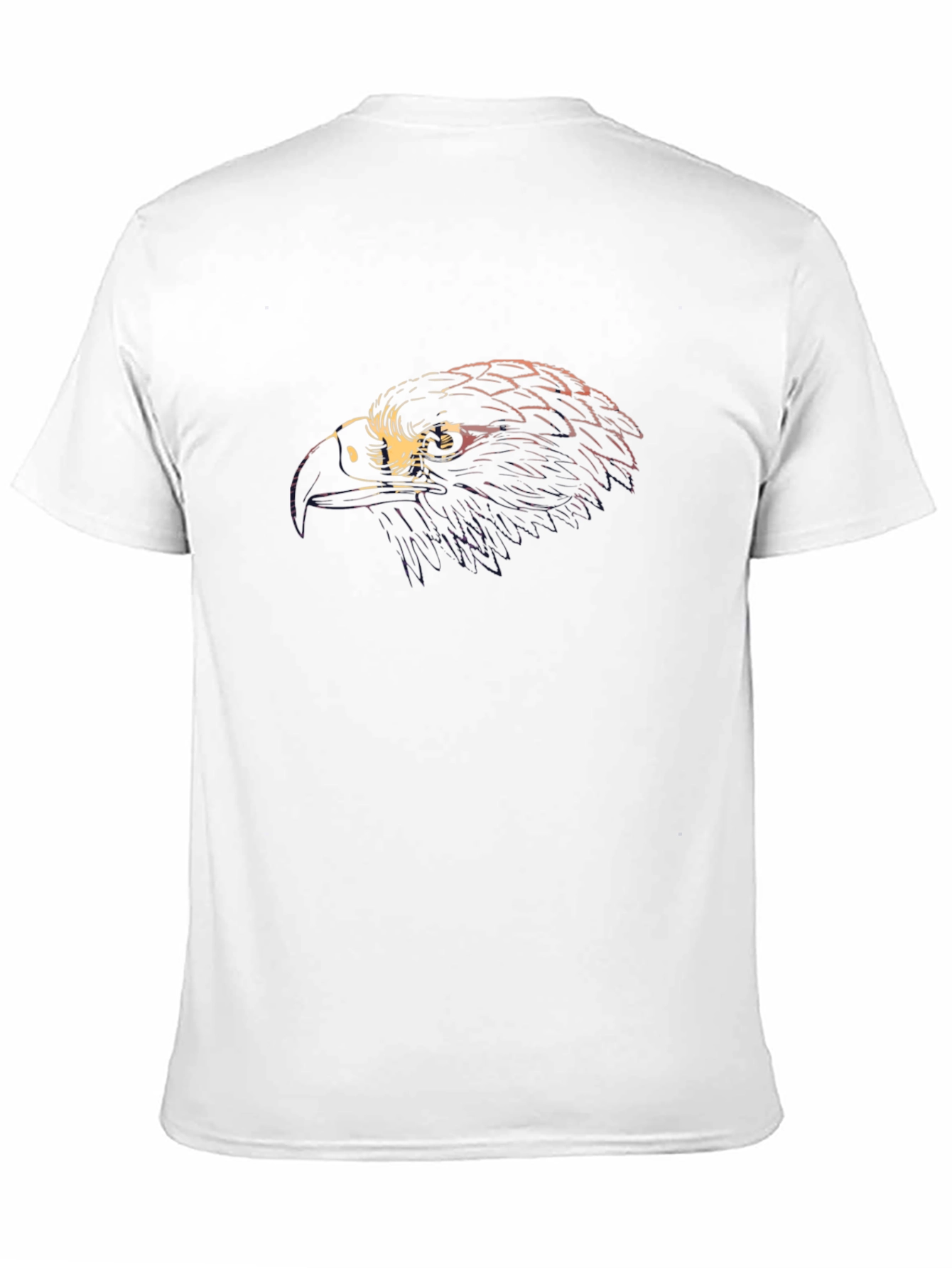 Mens Black T-Shirt with Eagle Head Graphic Print