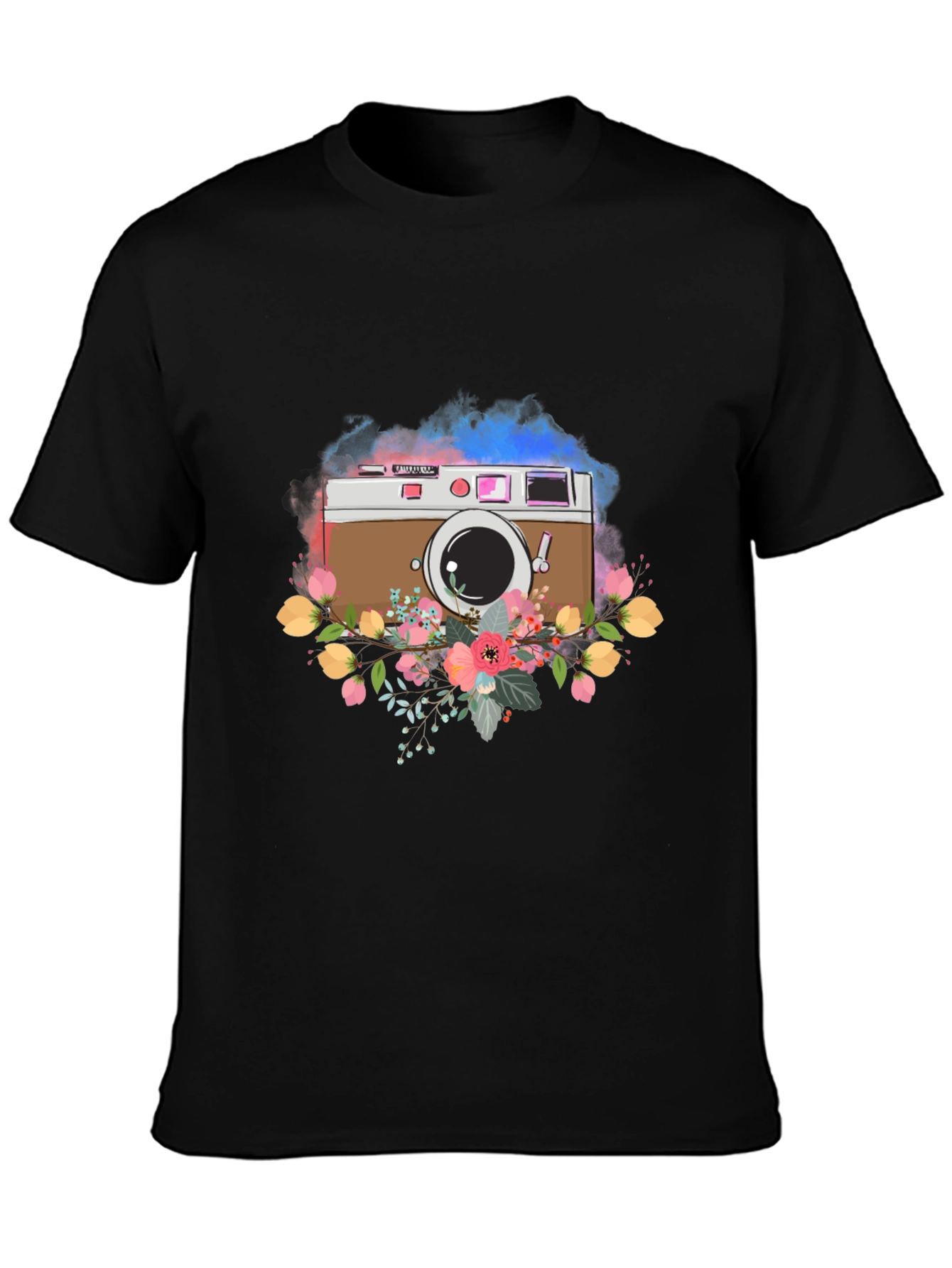 Floral Camera Graphic Tee - Stylish & Unique