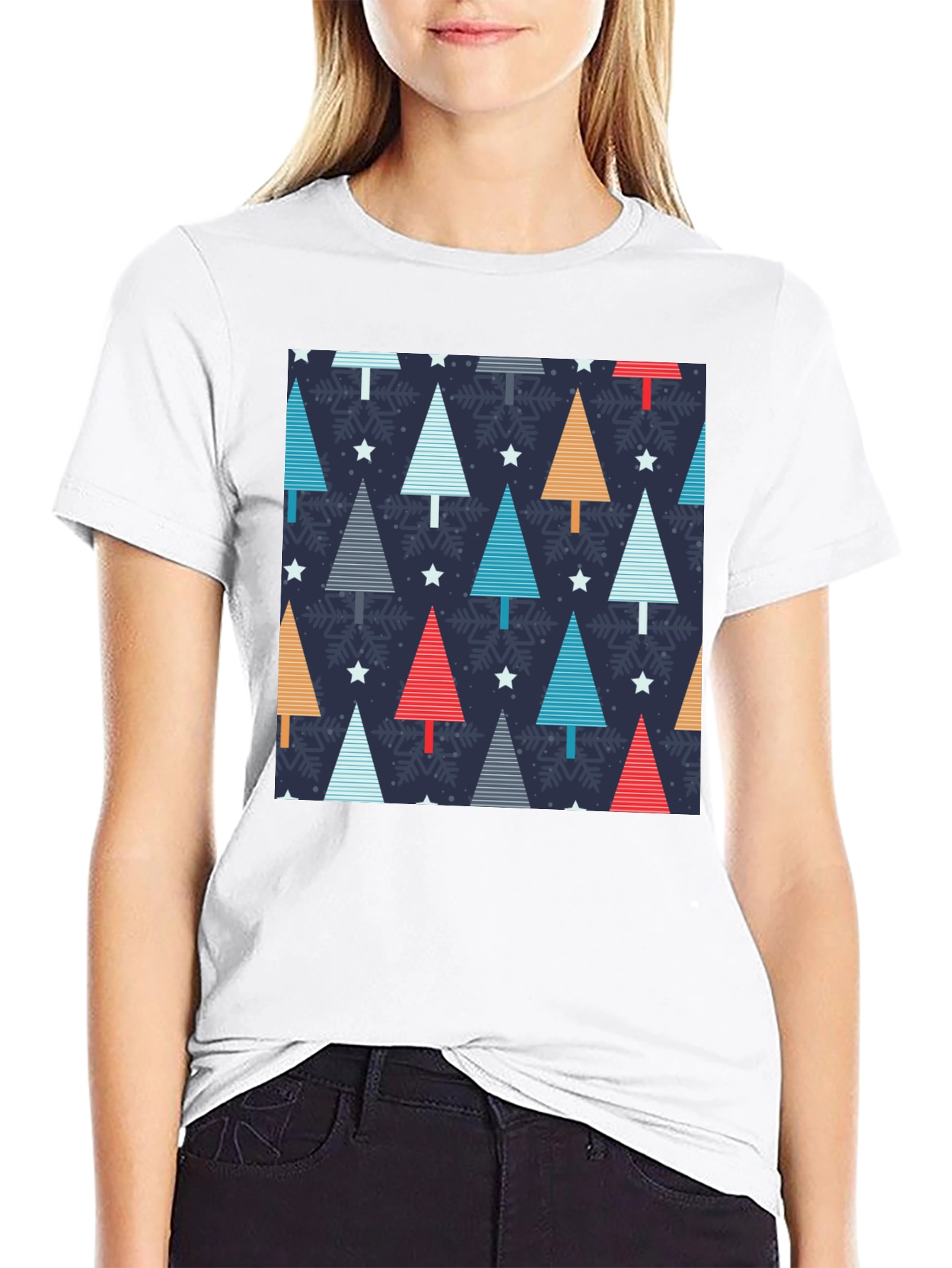 Festive Holiday Tree Pattern T-Shirt