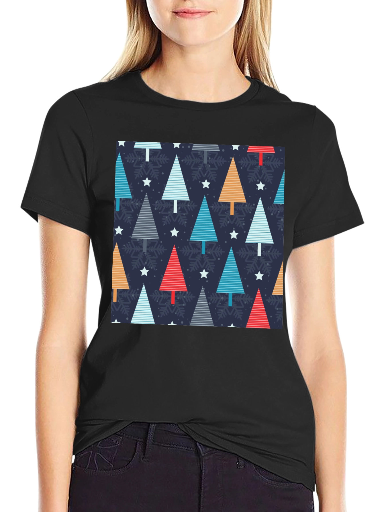 Festive Holiday Tree Pattern T-Shirt