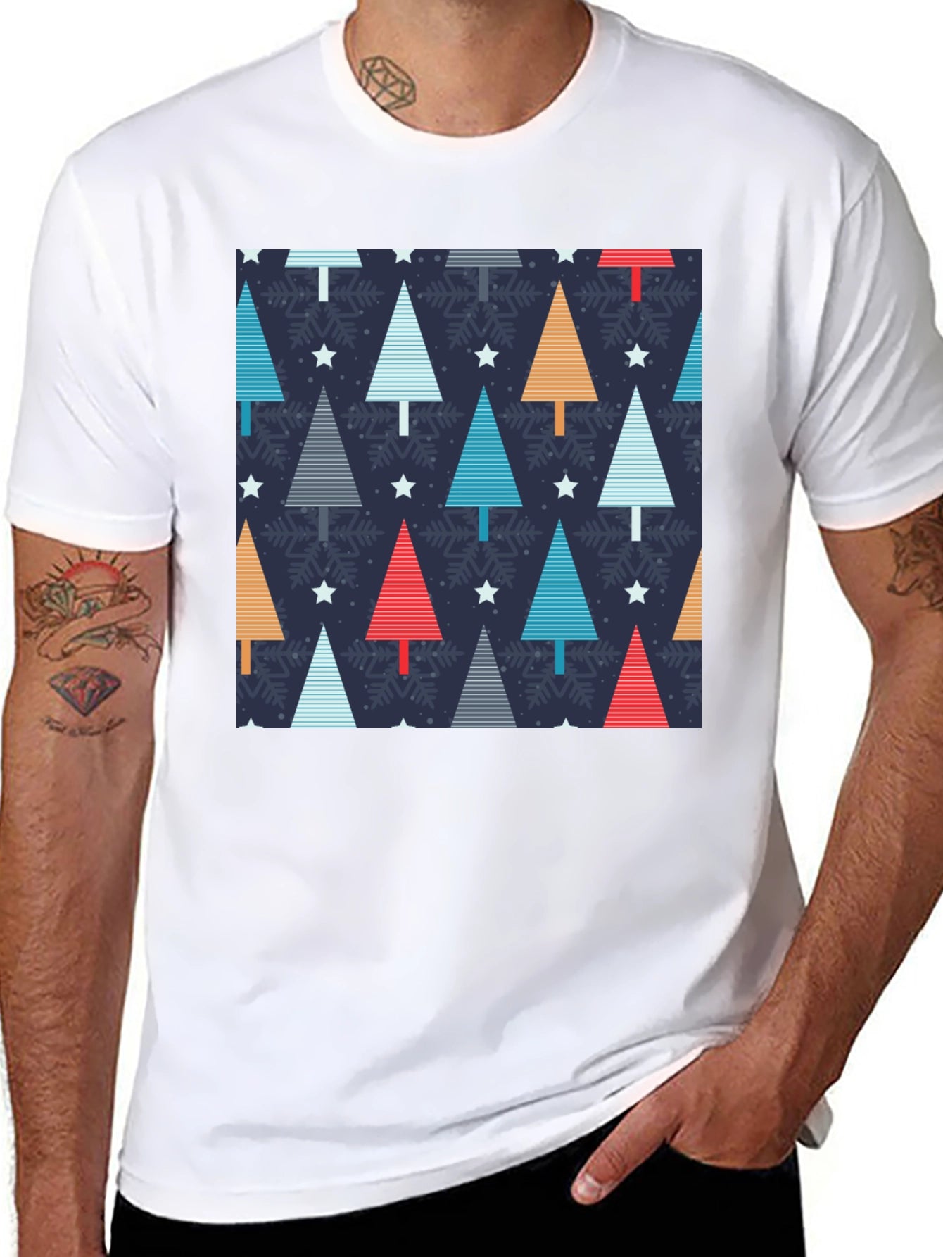 Festive Holiday Tree Pattern T-Shirt