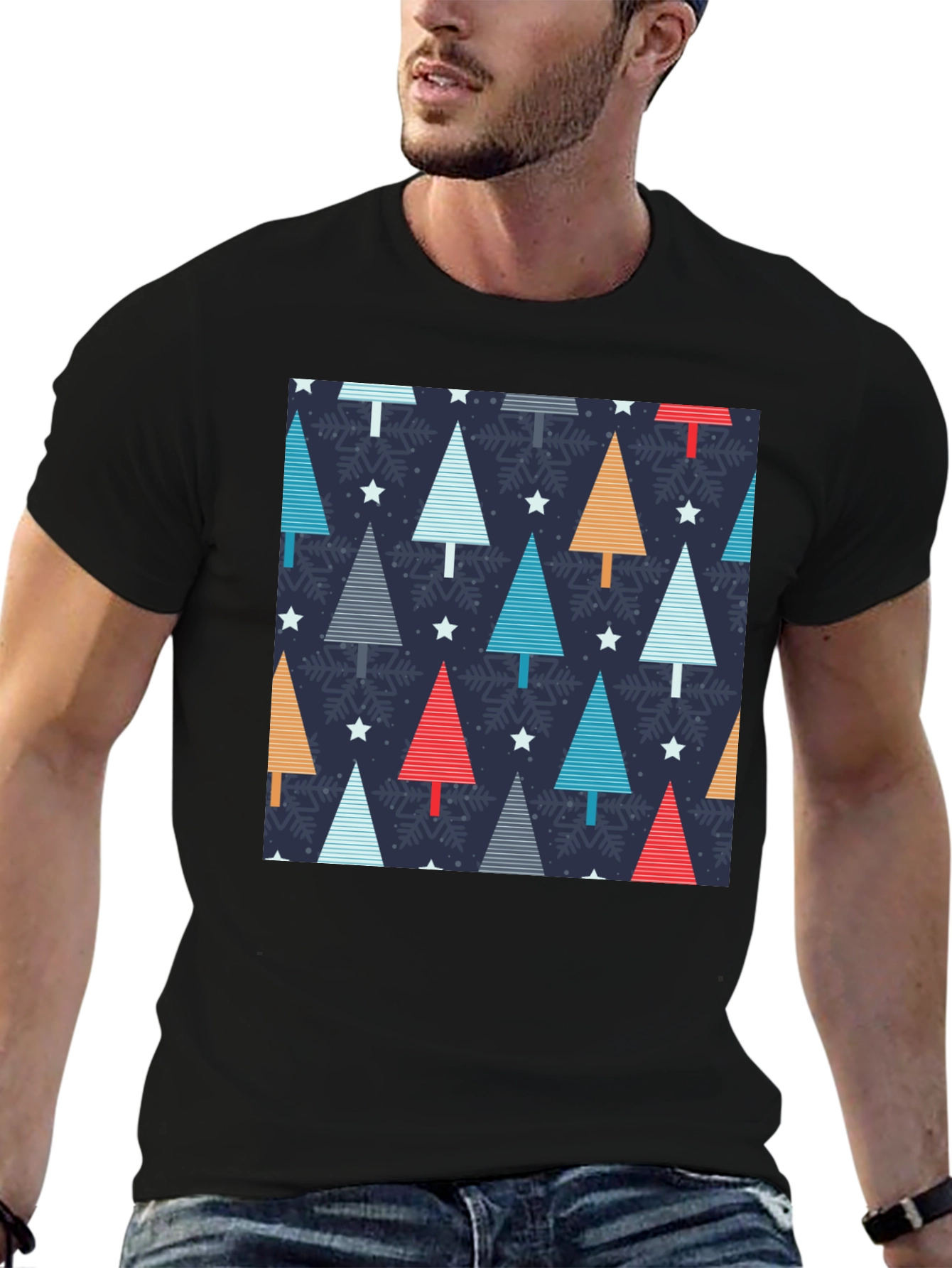Festive Holiday Tree Pattern T-Shirt