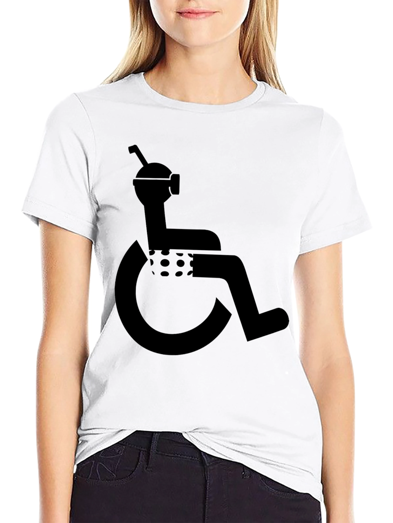 Humorous Wheelchair User Graphic T-Shirt