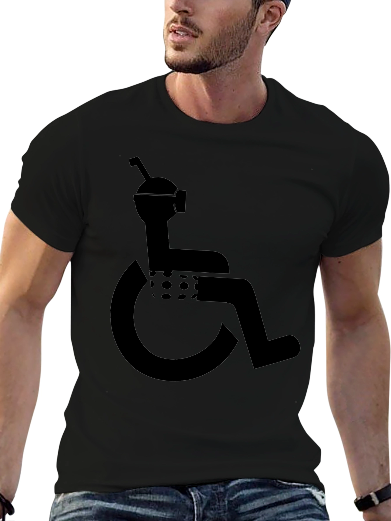 Humorous Wheelchair User Graphic T-Shirt