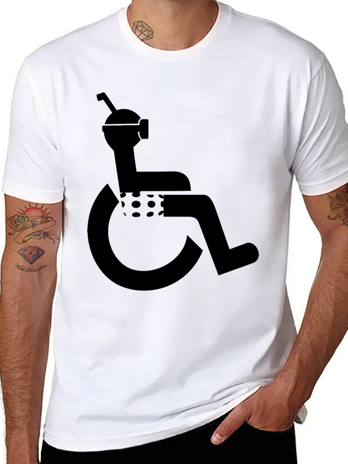 Humorous Wheelchair User Graphic T-Shirt