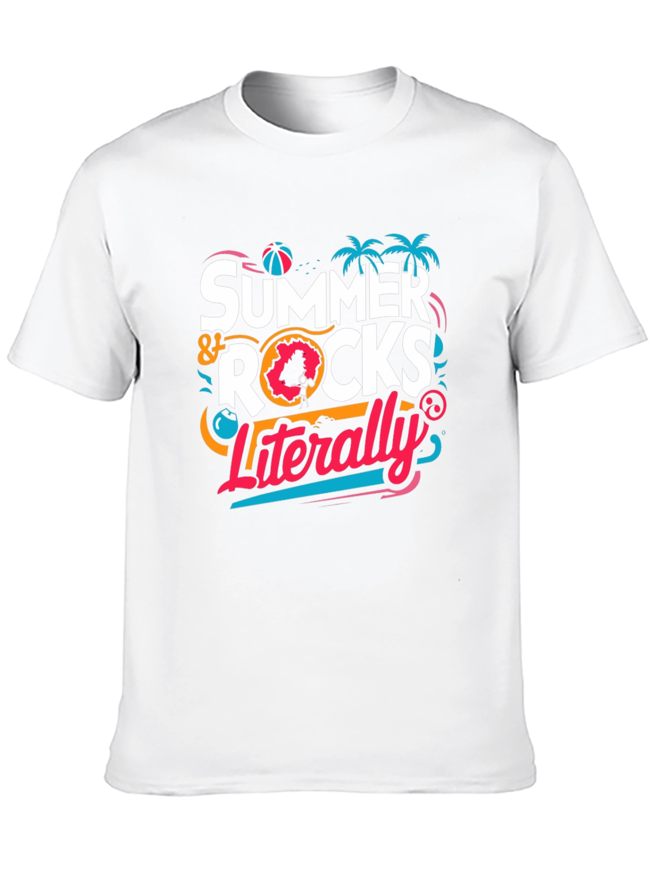 Summer Rocks Literally Black Graphic Tee
