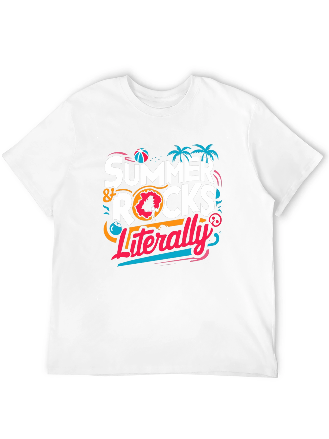 Summer Rocks Literally Black Graphic Tee