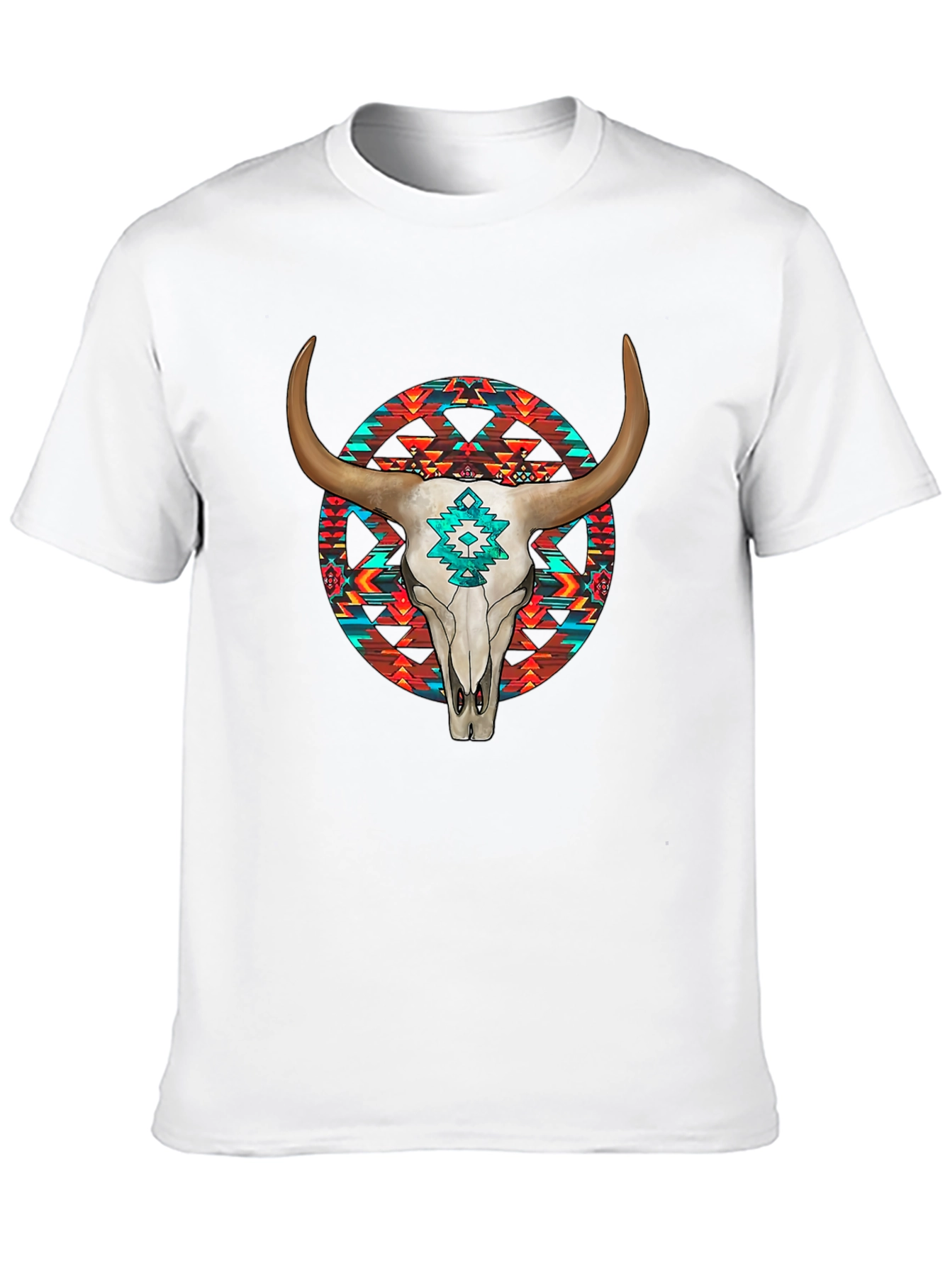 Cow Skull Graphic Print Black T-Shirt
