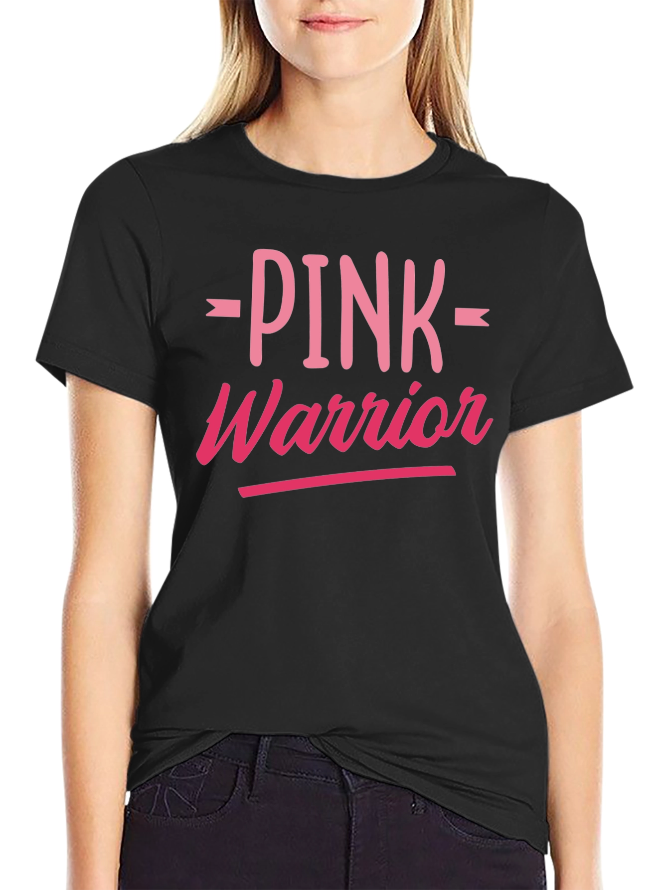 Pink Warrior Black T-Shirt - Breast Cancer Awareness
