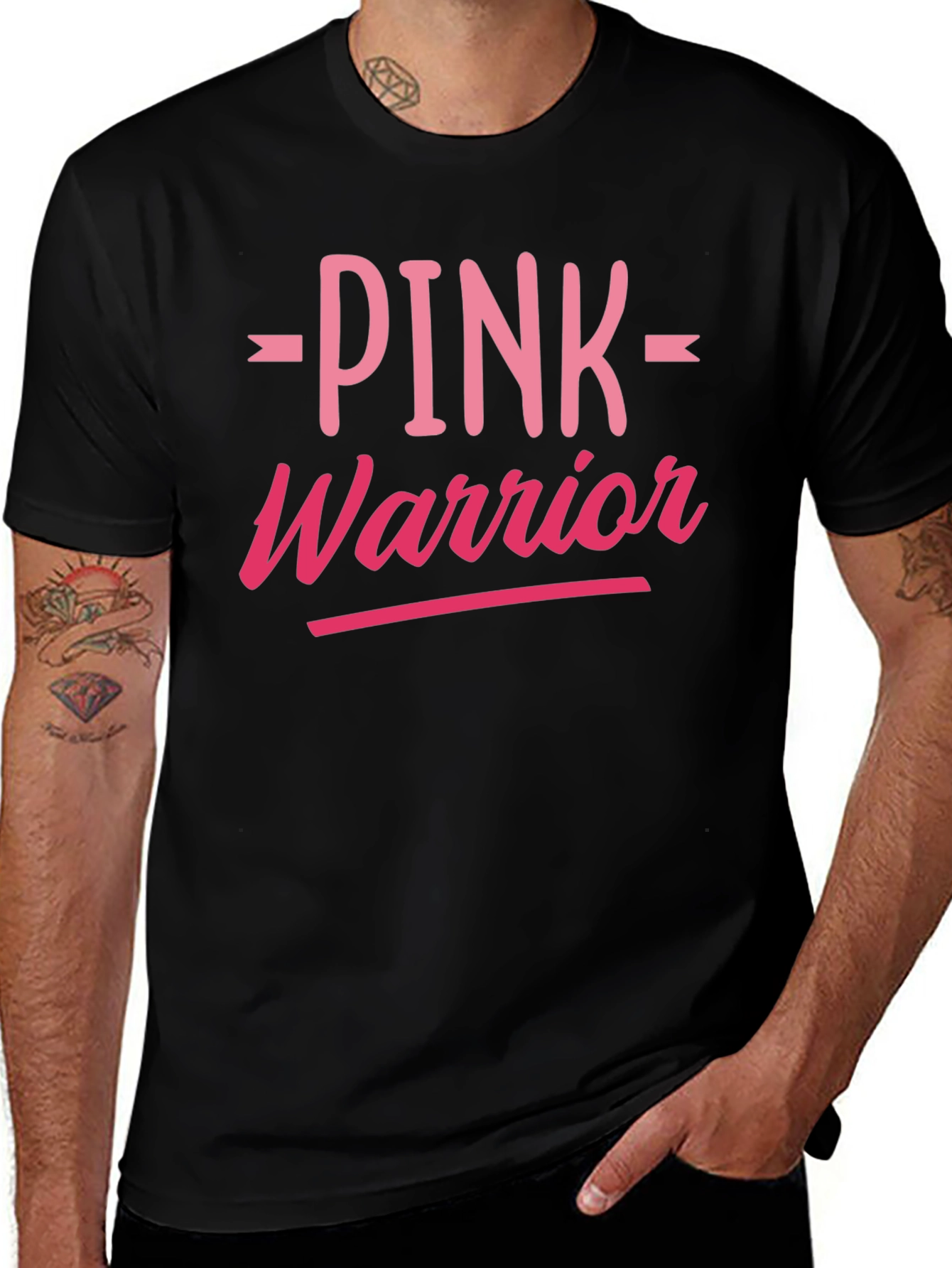 Pink Warrior Black T-Shirt - Breast Cancer Awareness