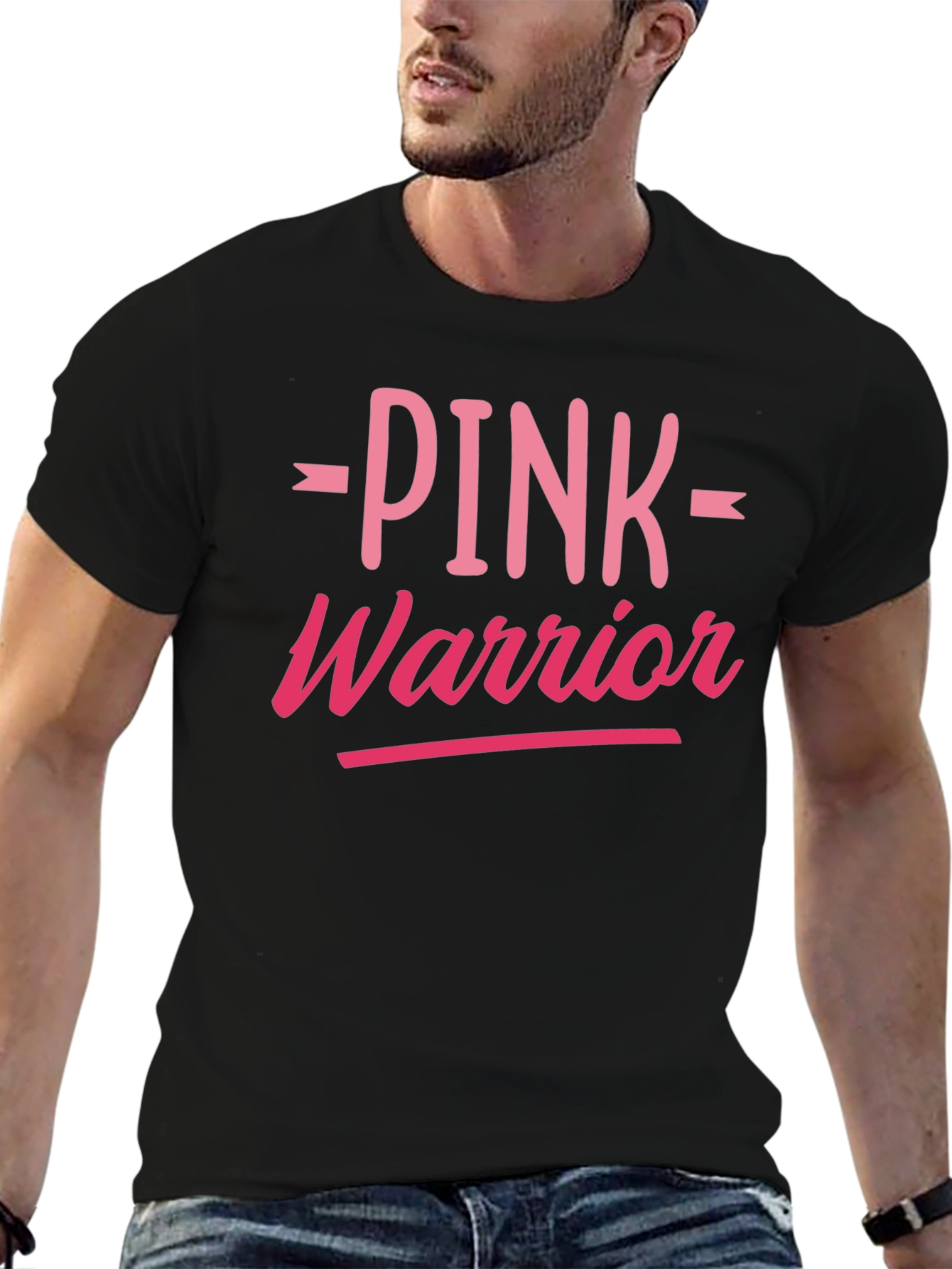 Pink Warrior Black T-Shirt - Breast Cancer Awareness