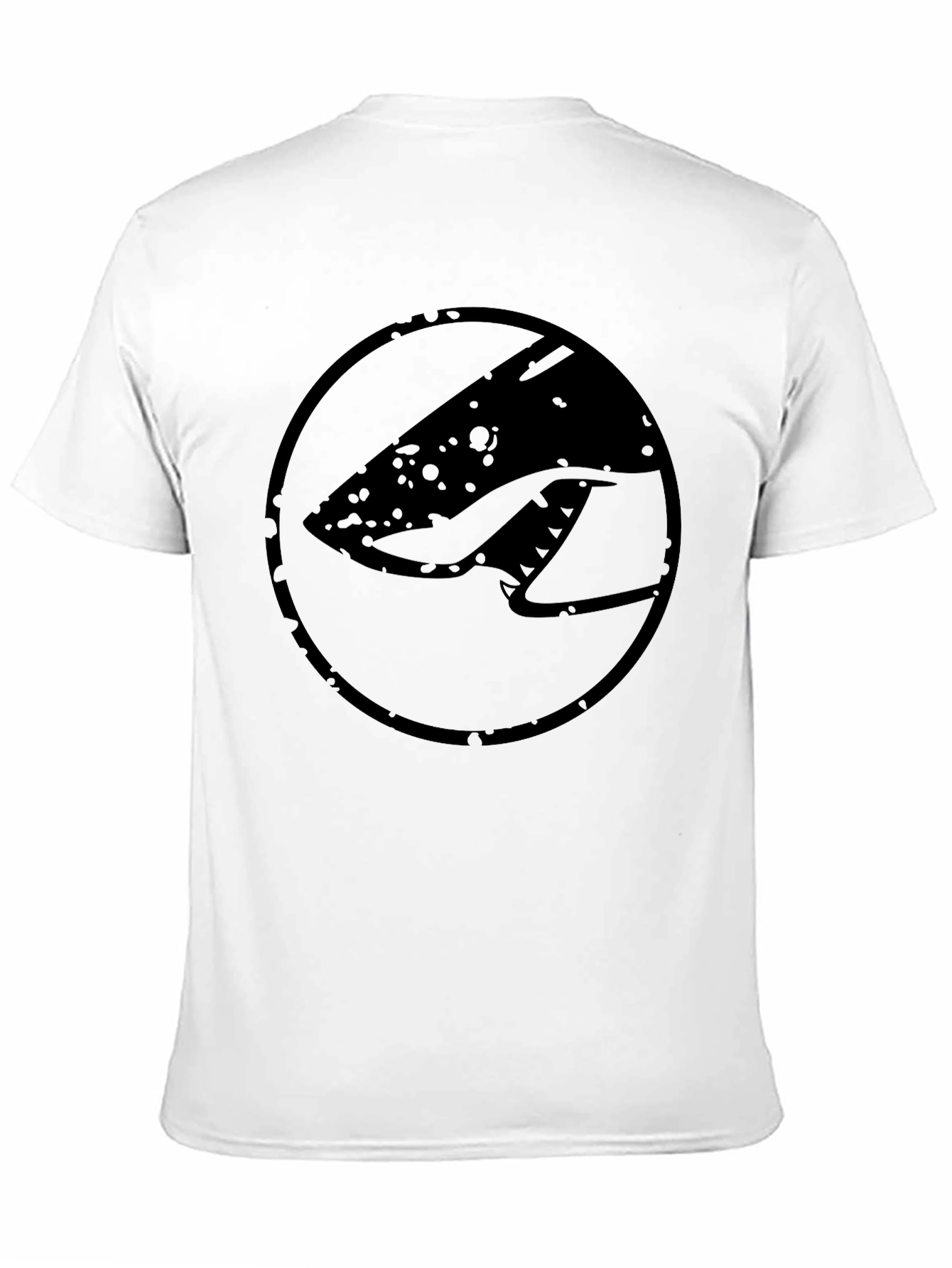 Black Graphic Tee - Retro Shark Design