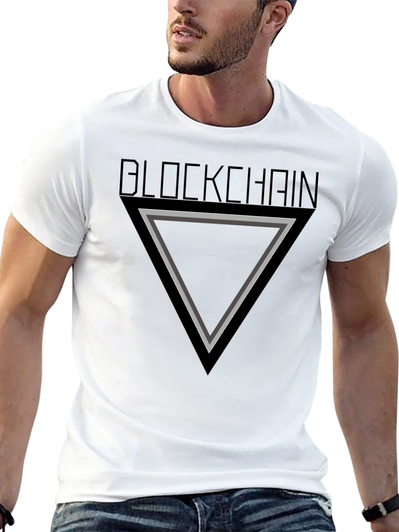 Blockchain Triangle Graphic T-Shirt - Modern Tech Style