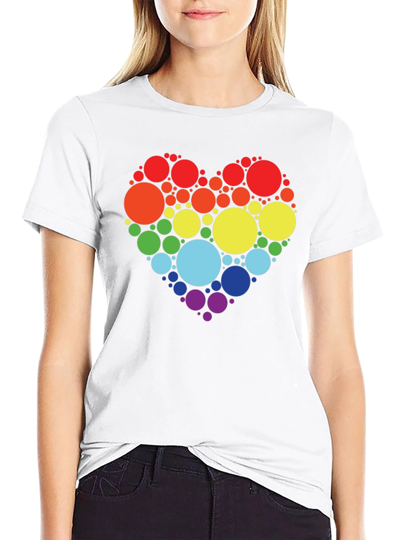 Rainbow Heart Circle T-Shirt