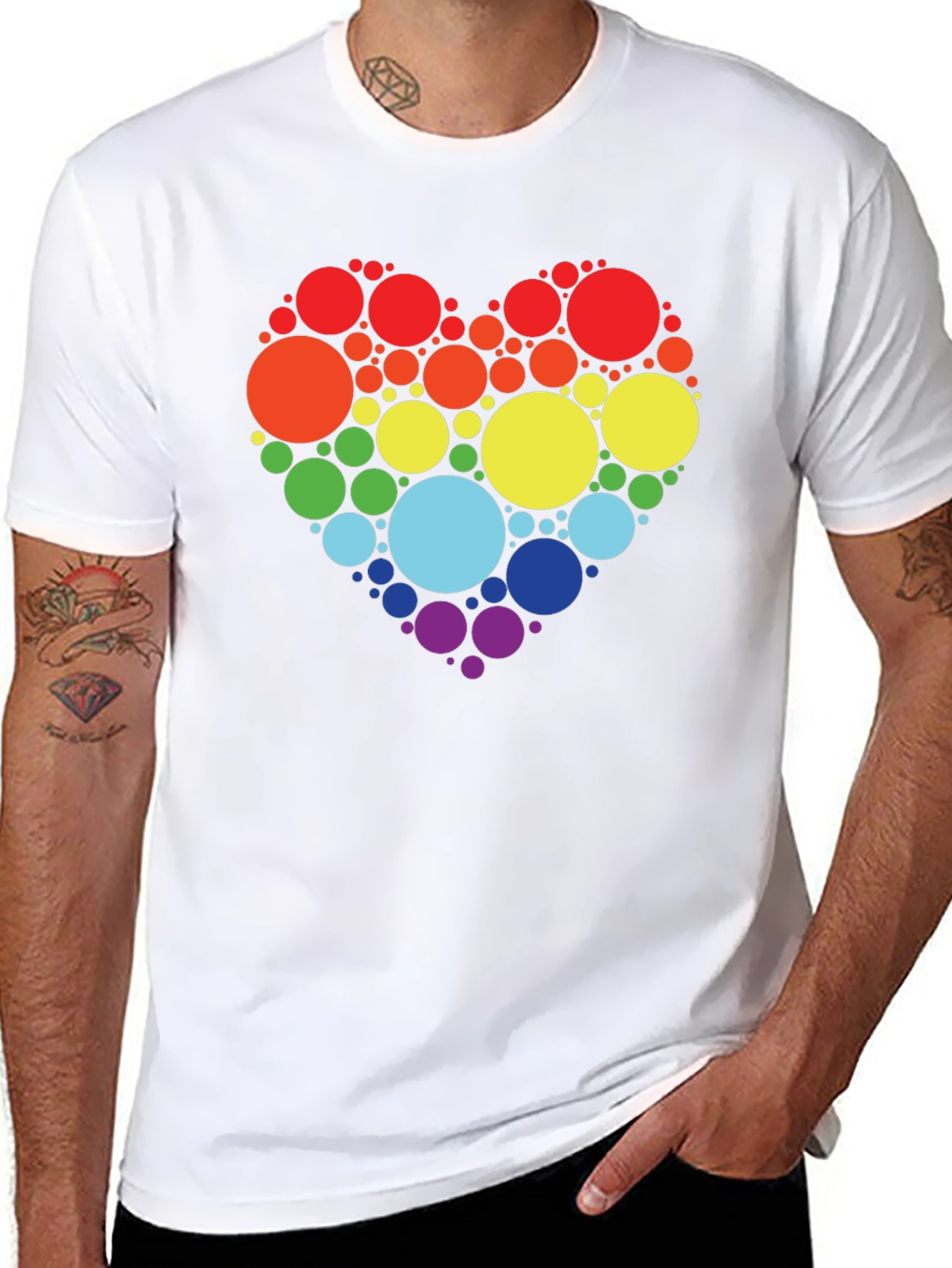 Rainbow Heart Circle T-Shirt