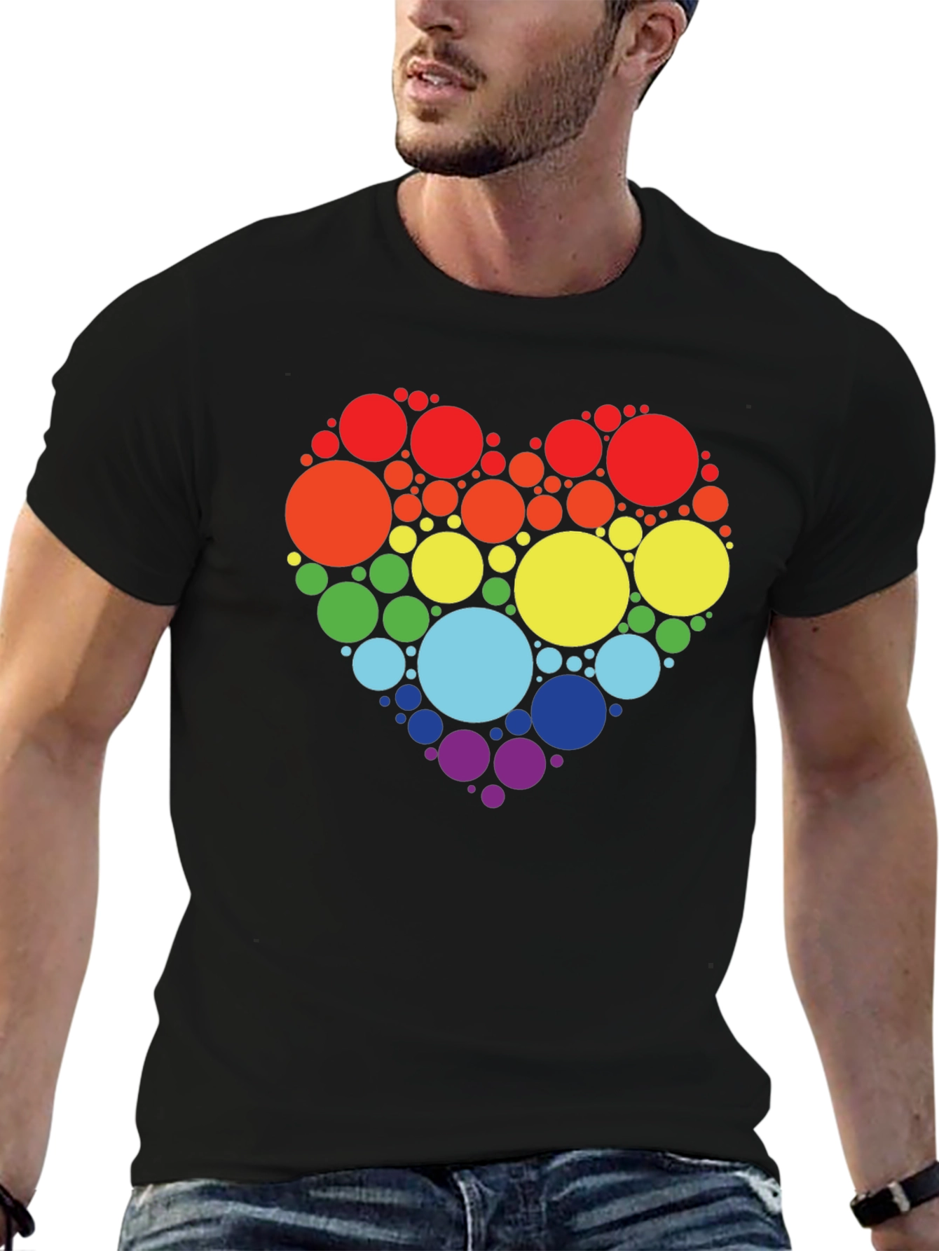 Rainbow Heart Circle T-Shirt