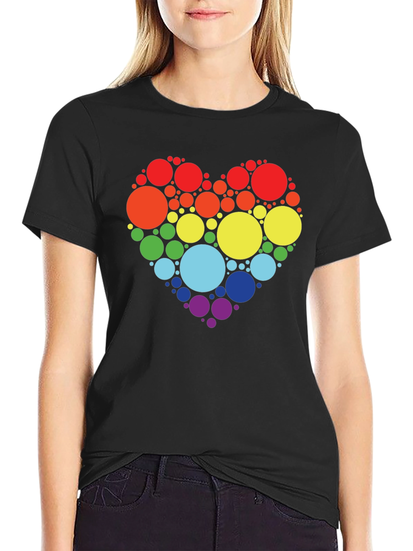 Rainbow Heart Circle T-Shirt