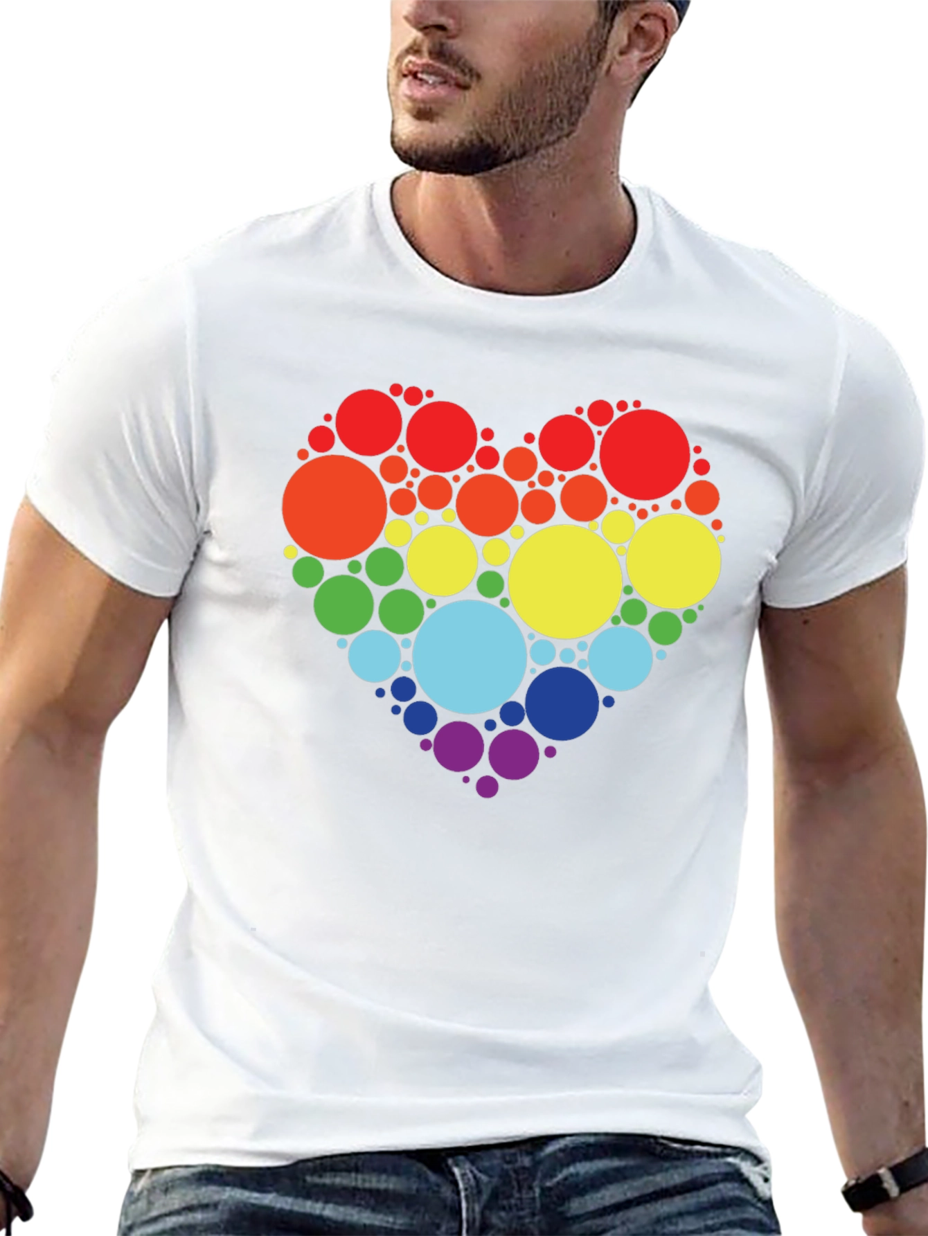 Rainbow Heart Circle T-Shirt