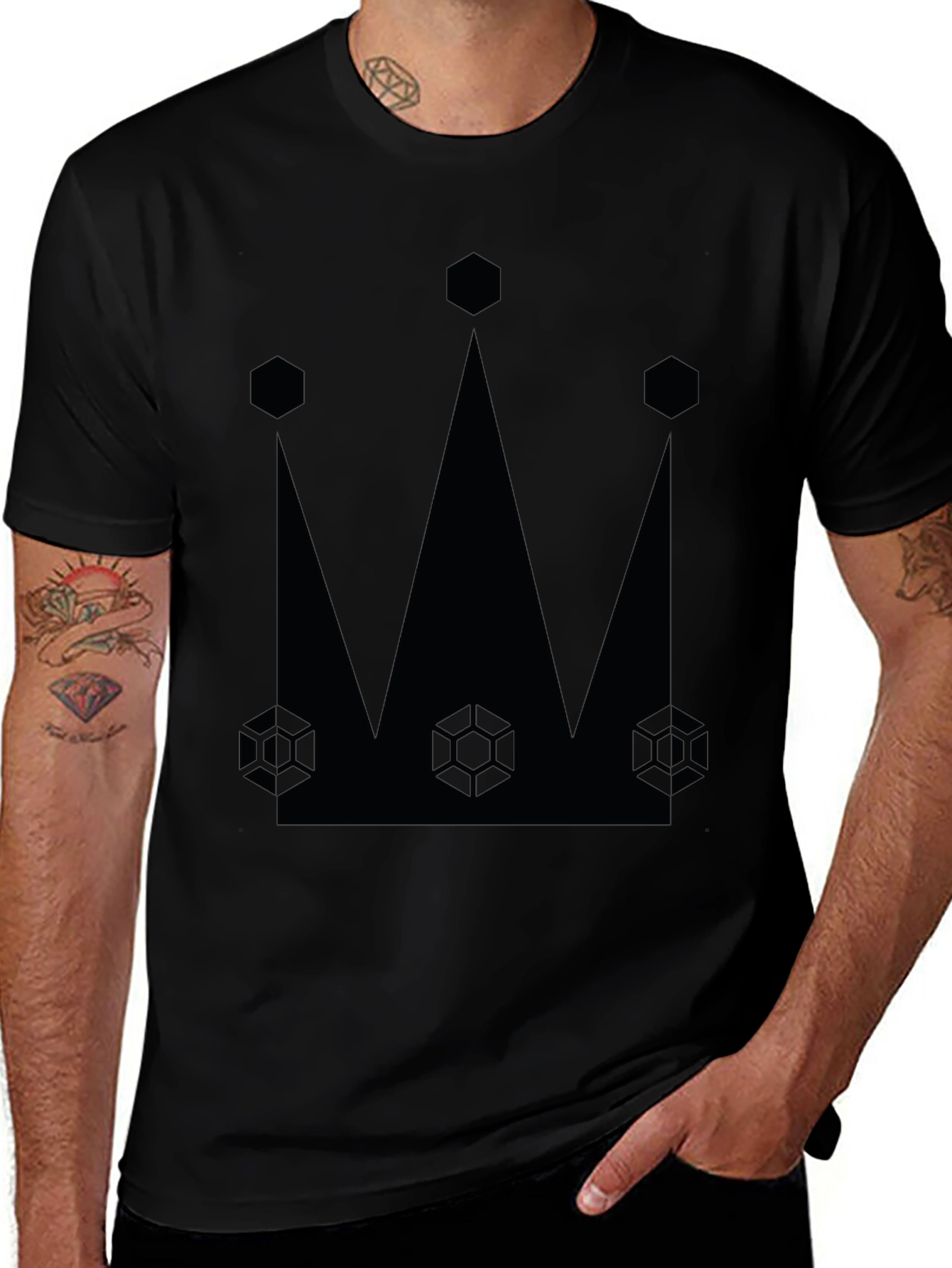 King Crown Graphic Tee - Stylish Black Cotton T-Shirt