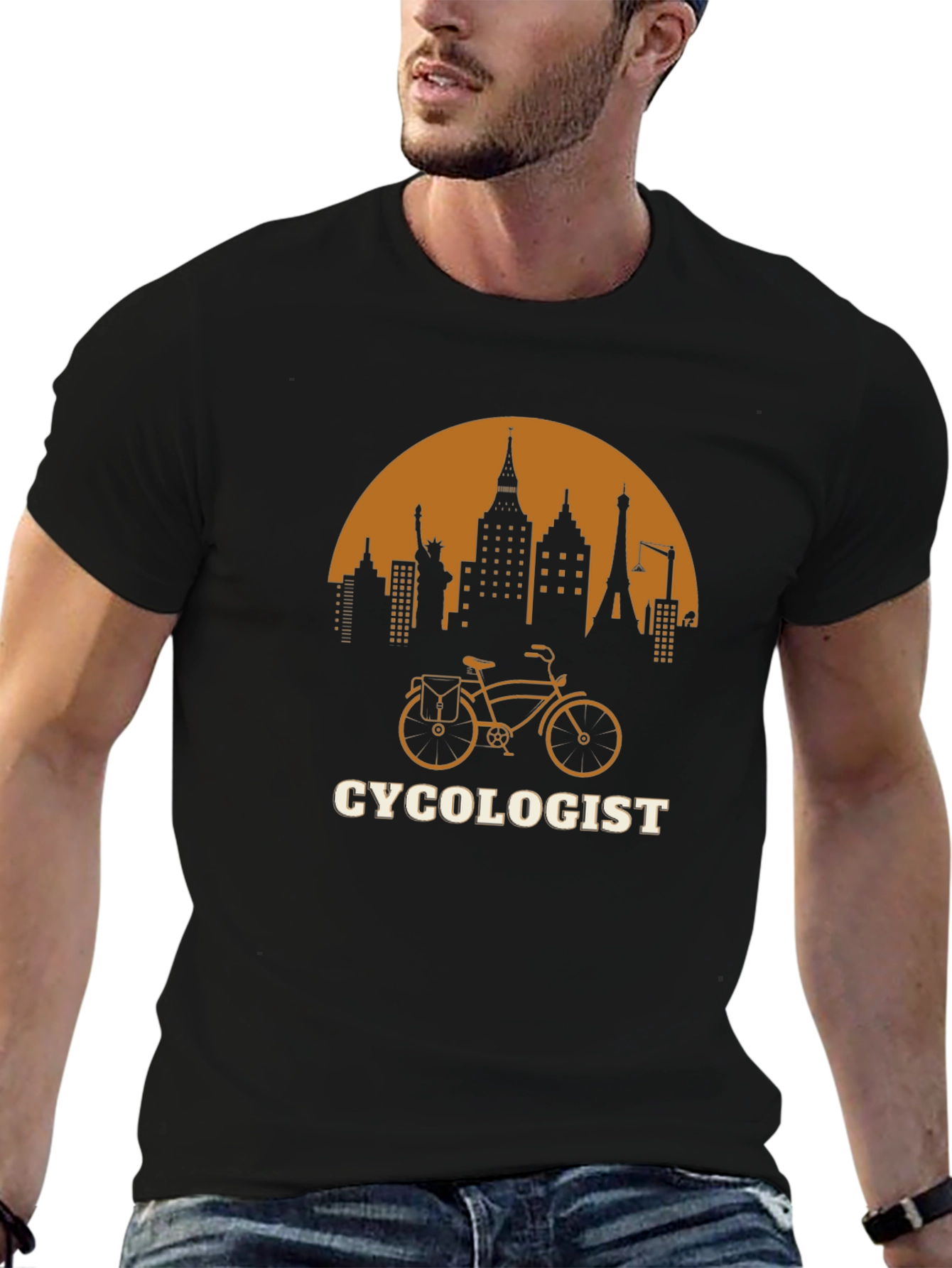 Cycologist T-Shirt - City Skyline Bike Design