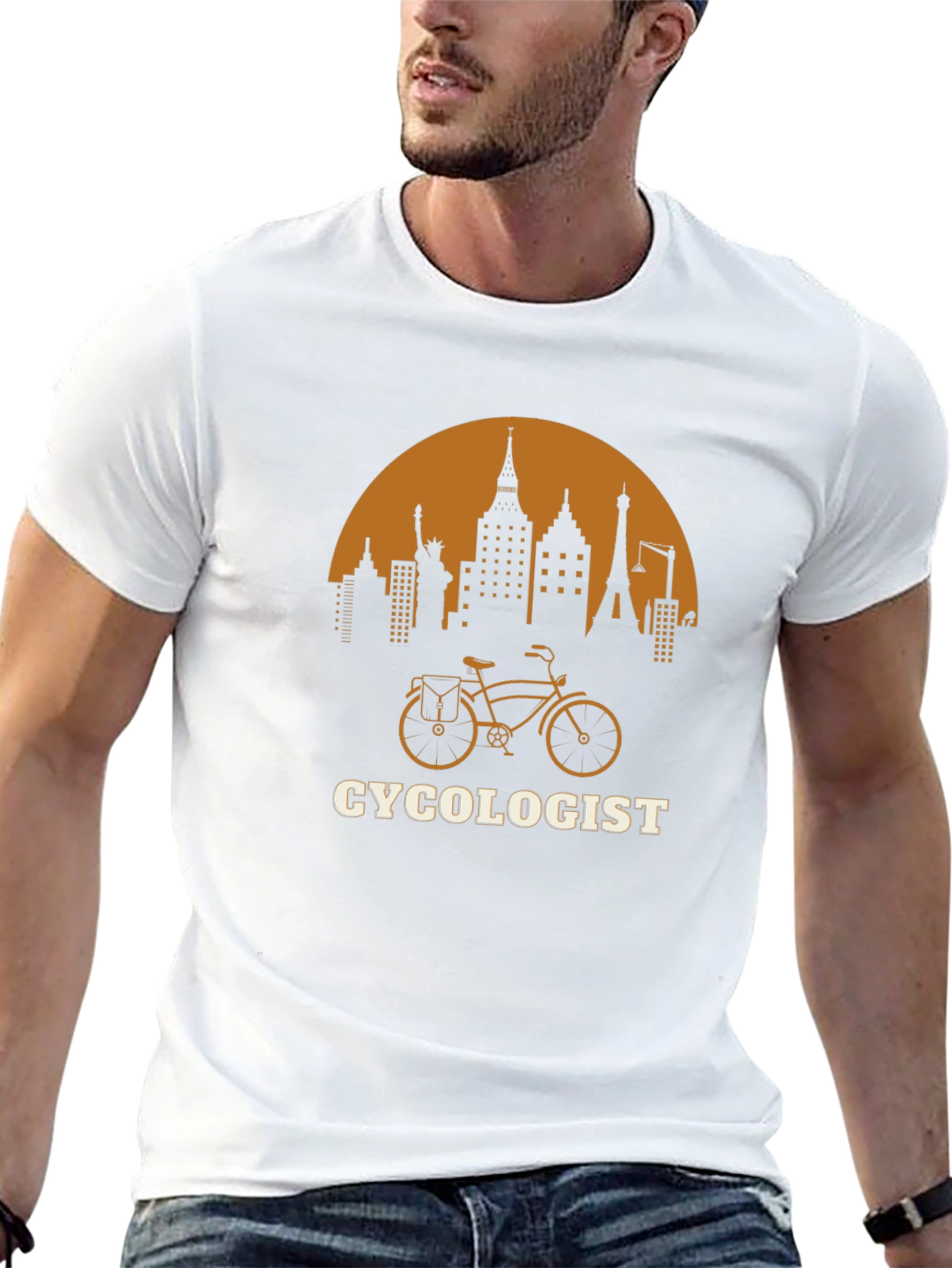 Cycologist T-Shirt - City Skyline Bike Design