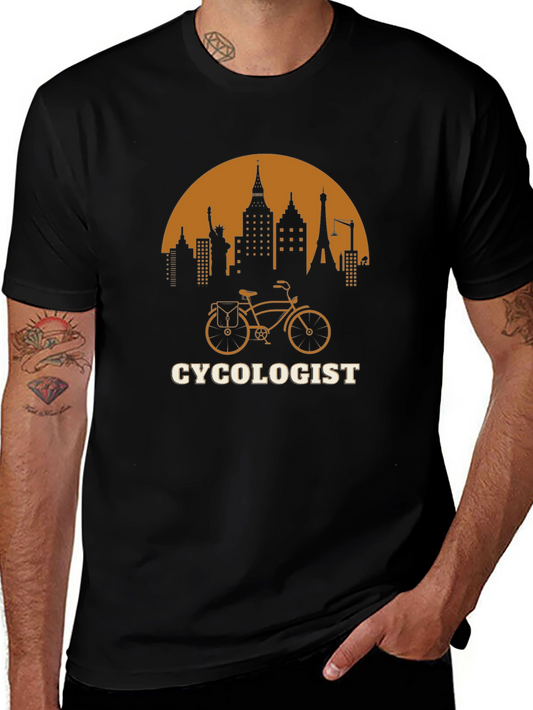 Cycologist T-Shirt - City Skyline Bike Design