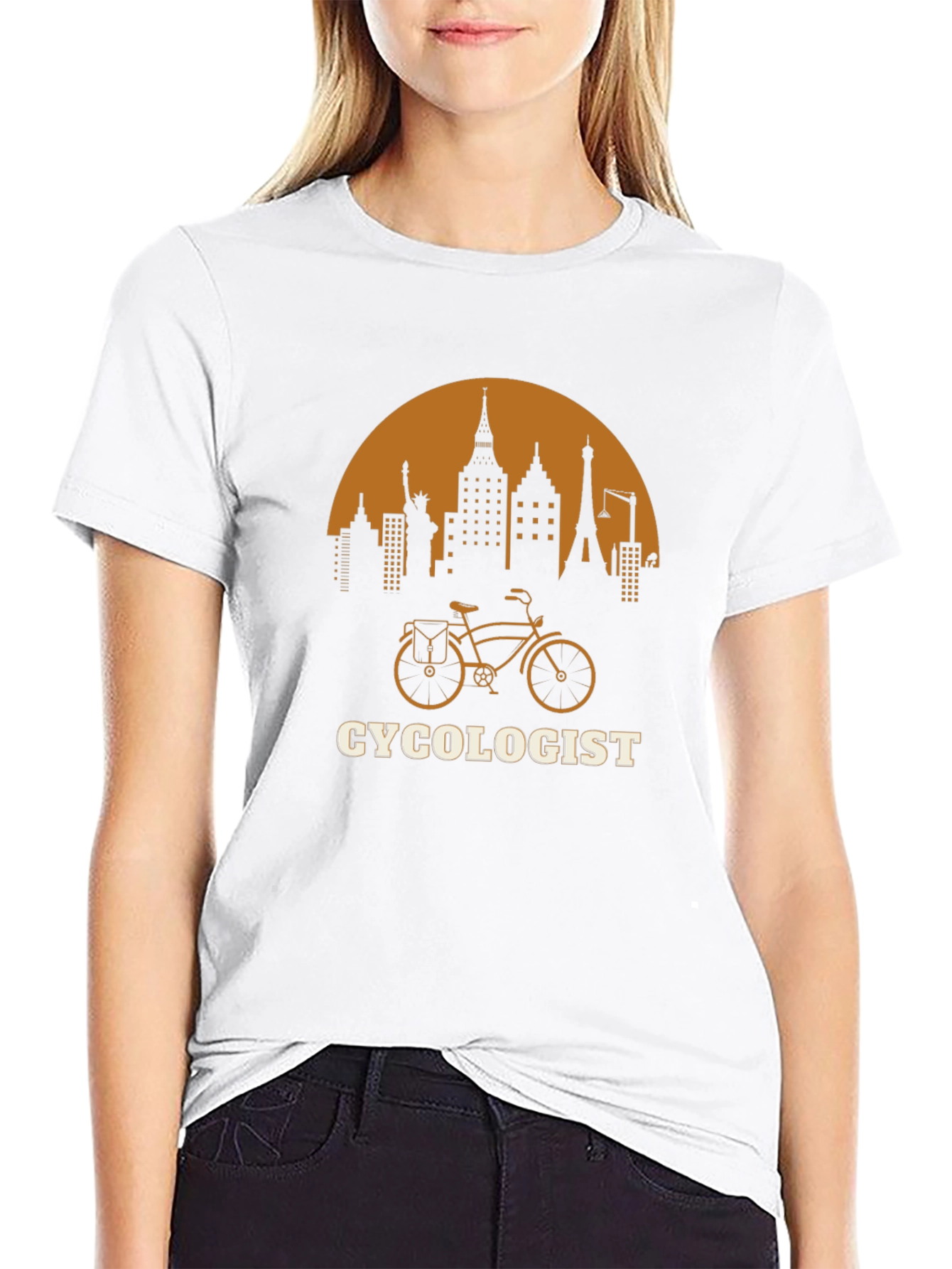 Cycologist T-Shirt - City Skyline Bike Design
