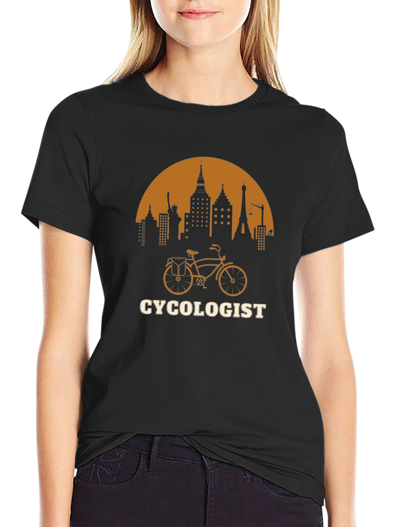 Cycologist T-Shirt - City Skyline Bike Design