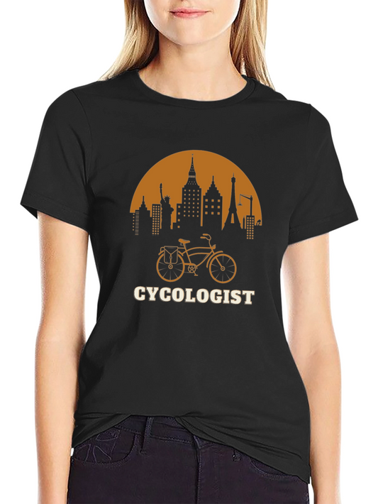 Cycologist T-Shirt - City Skyline Bike Design
