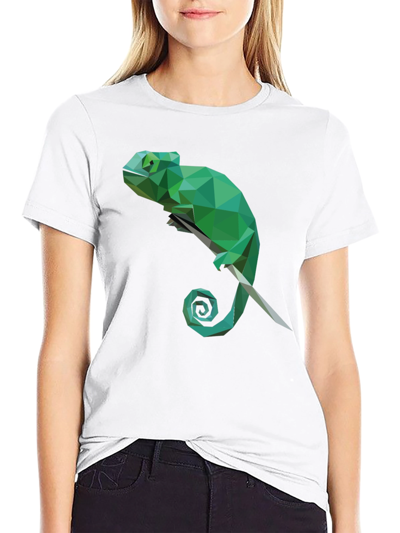 Geometric Chameleon T-Shirt - Modern Graphic Tee
