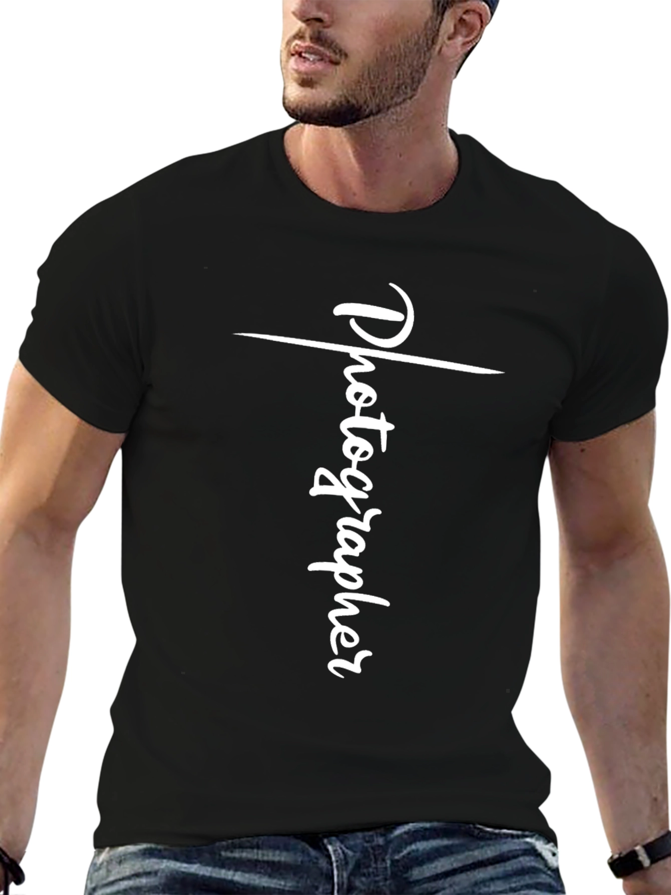 Photographer T-Shirt | Crew Neck Black Tee