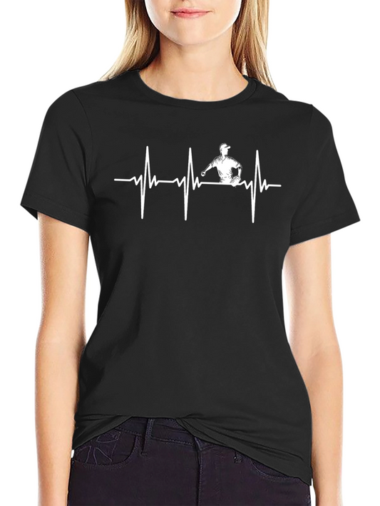 Baseball Heartbeat Graphic T-Shirt
