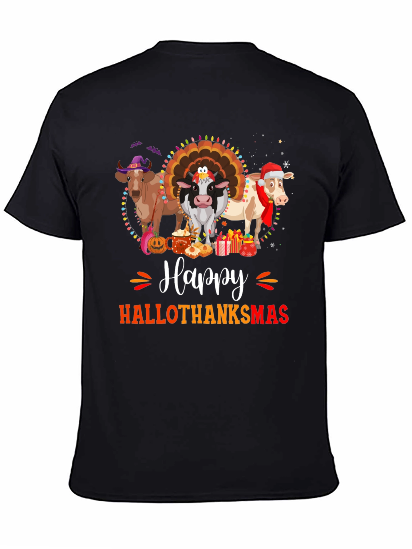 Hallothanksmas Cow T-Shirt