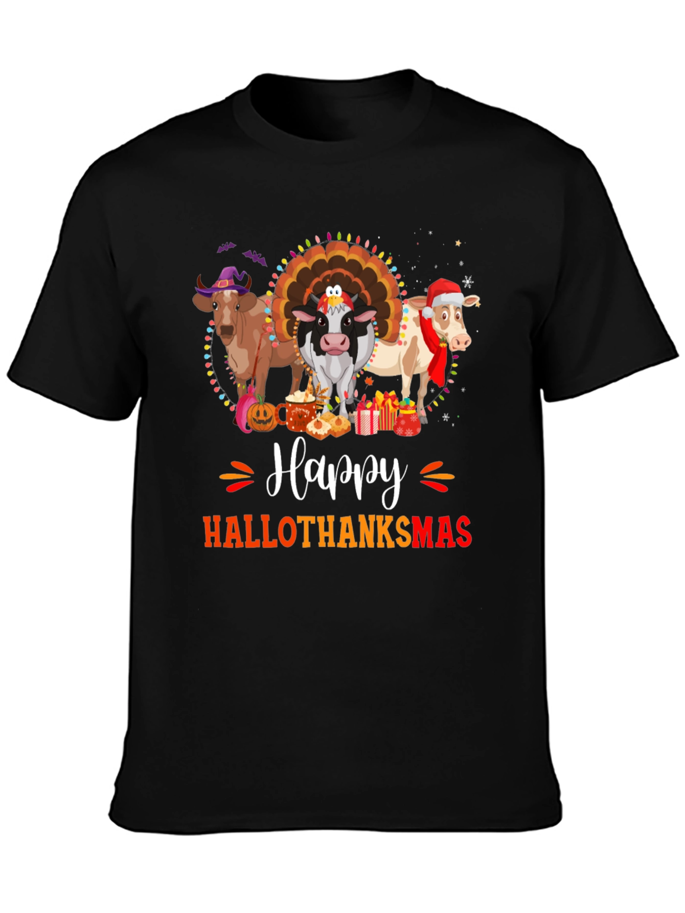 Hallothanksmas Cow T-Shirt