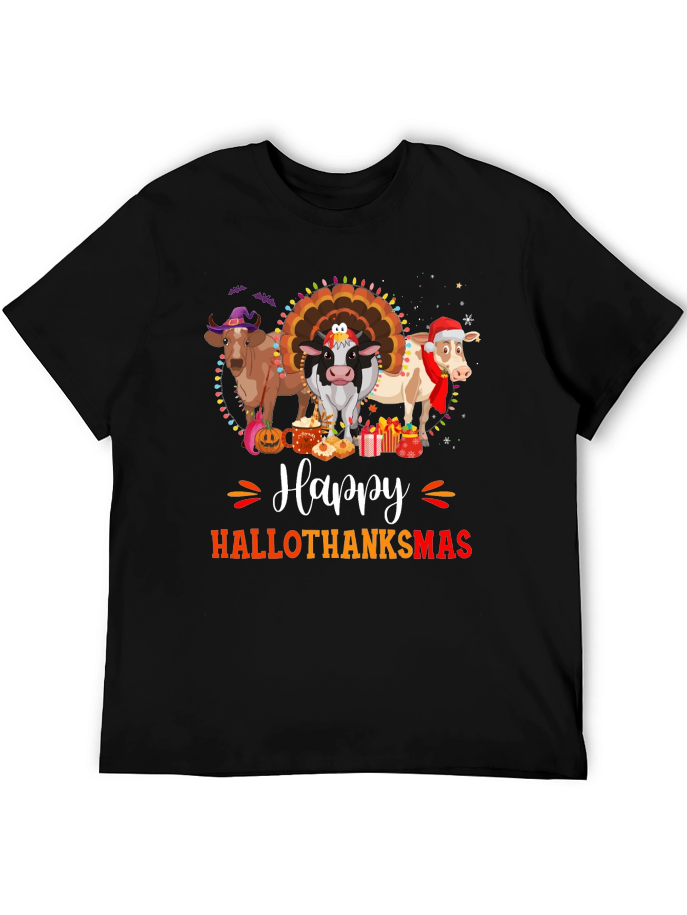 Hallothanksmas Cow T-Shirt