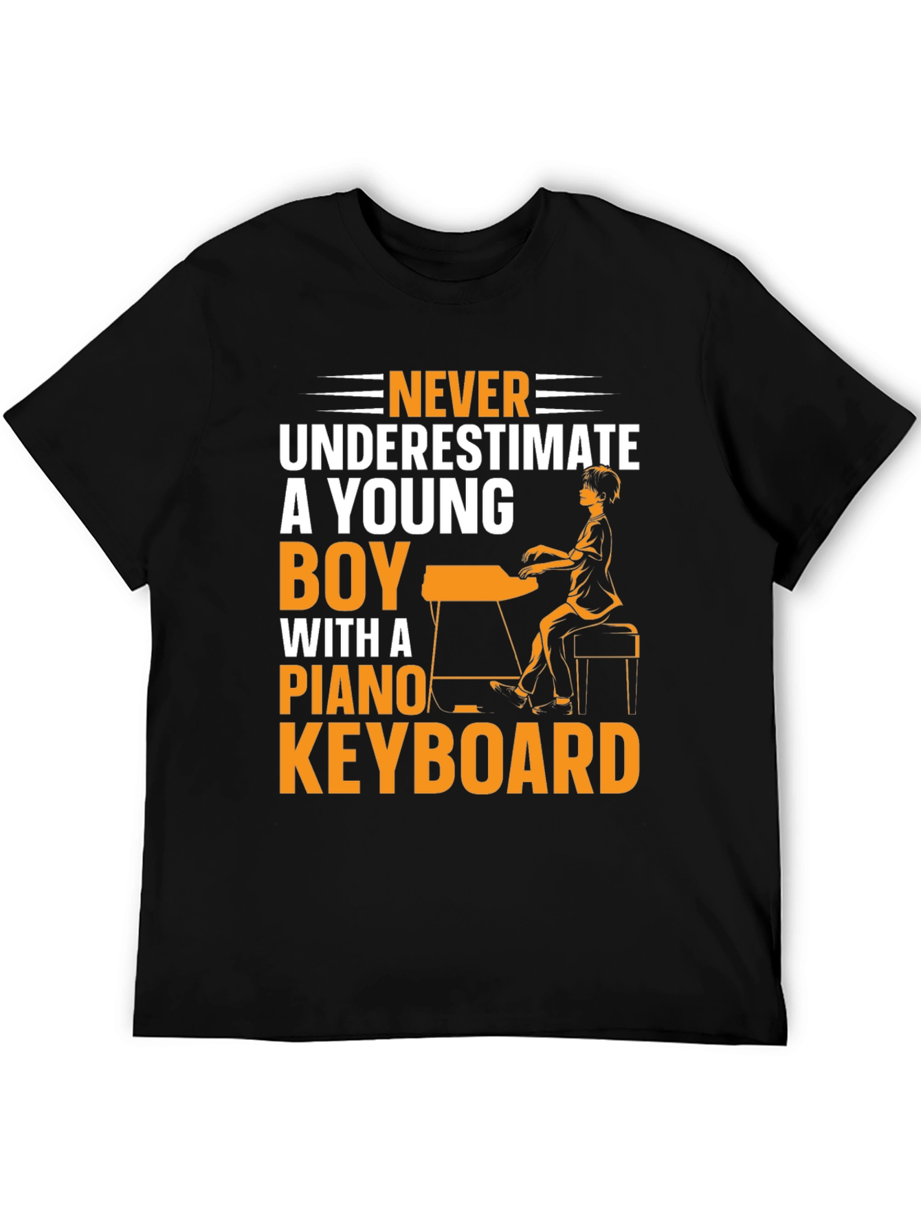Never Underestimate Young Boy Piano Keyboard T-Shirt
