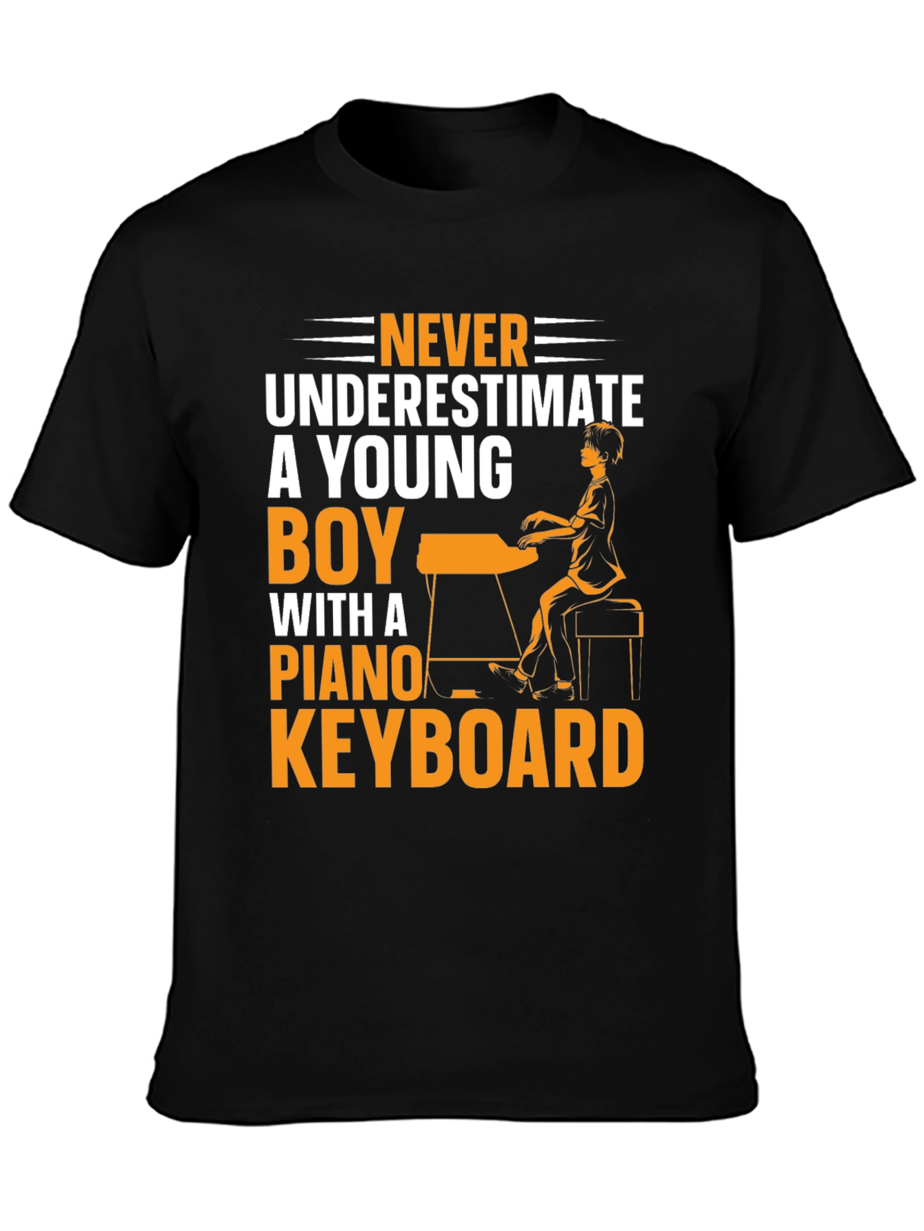 Never Underestimate Young Boy Piano Keyboard T-Shirt