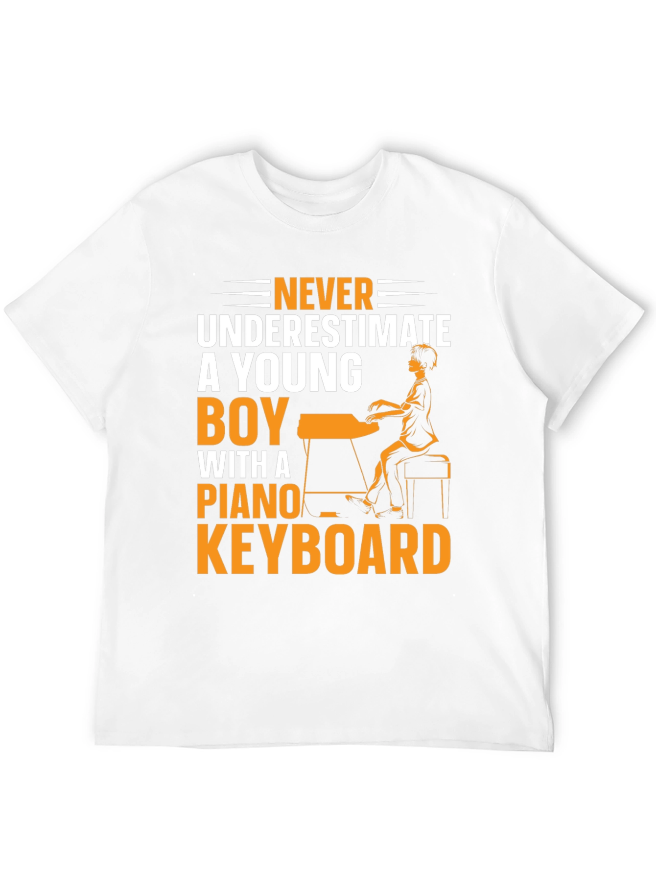 Never Underestimate Young Boy Piano Keyboard T-Shirt