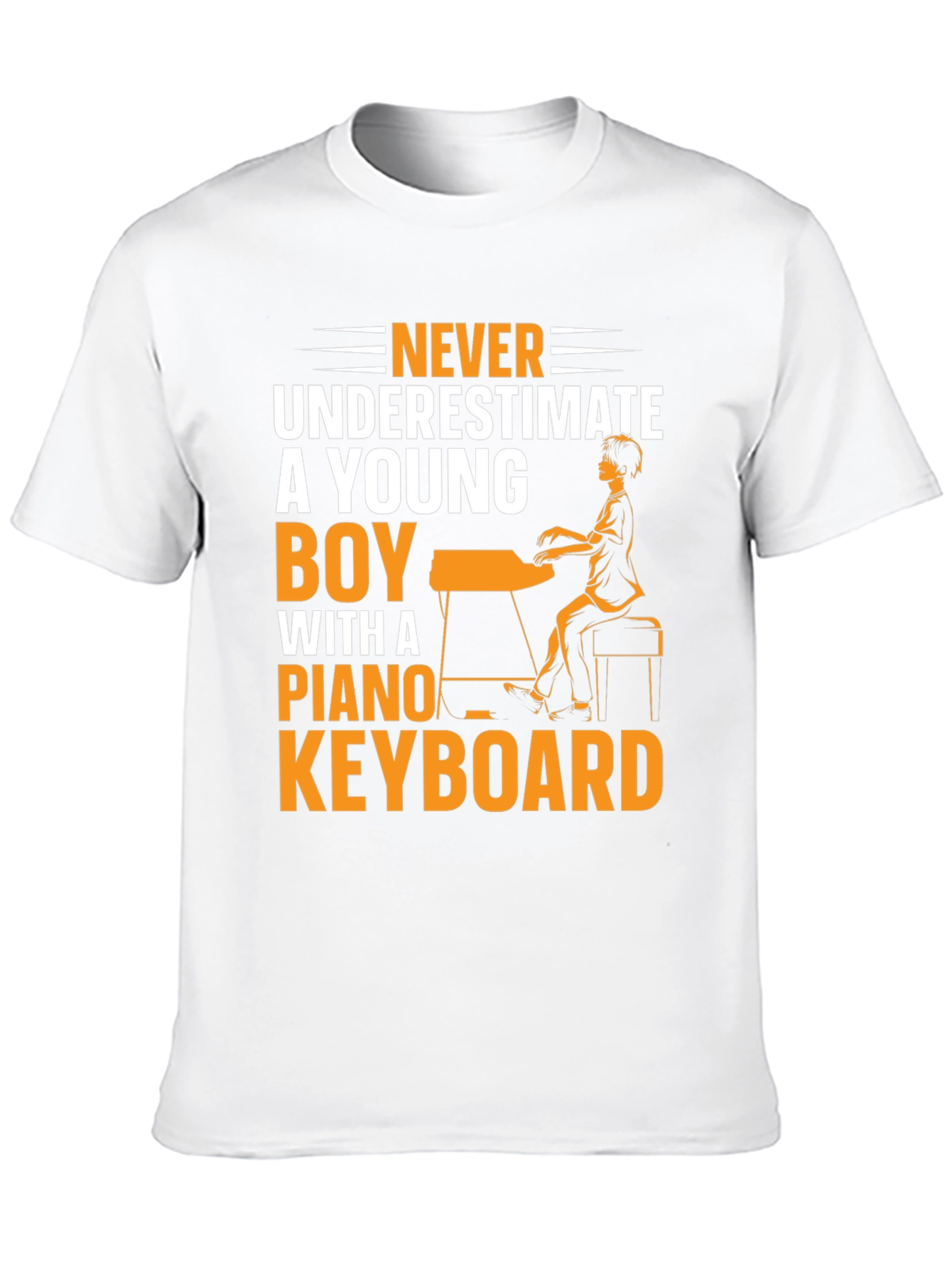 Never Underestimate Young Boy Piano Keyboard T-Shirt