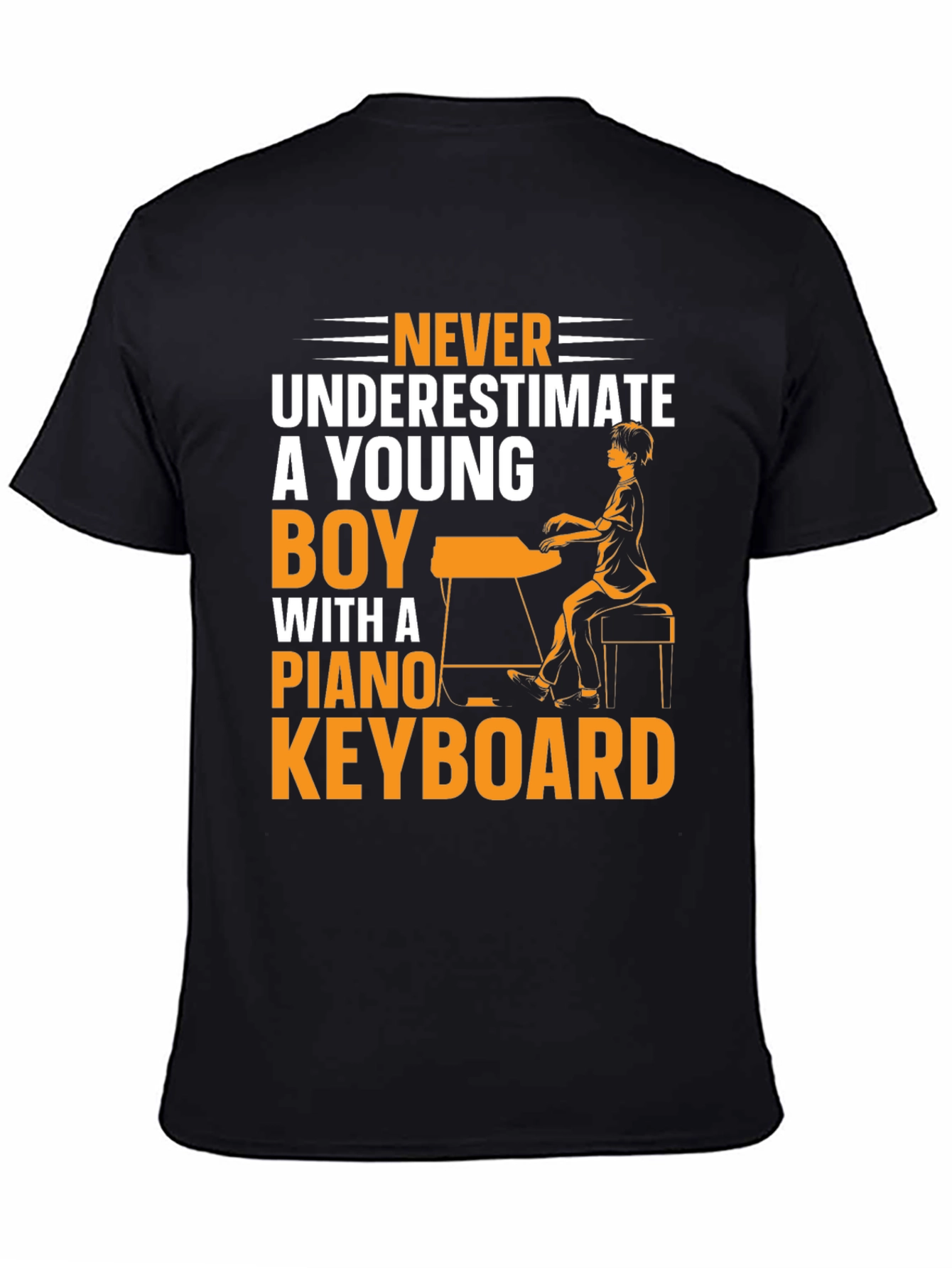 Never Underestimate Young Boy Piano Keyboard T-Shirt