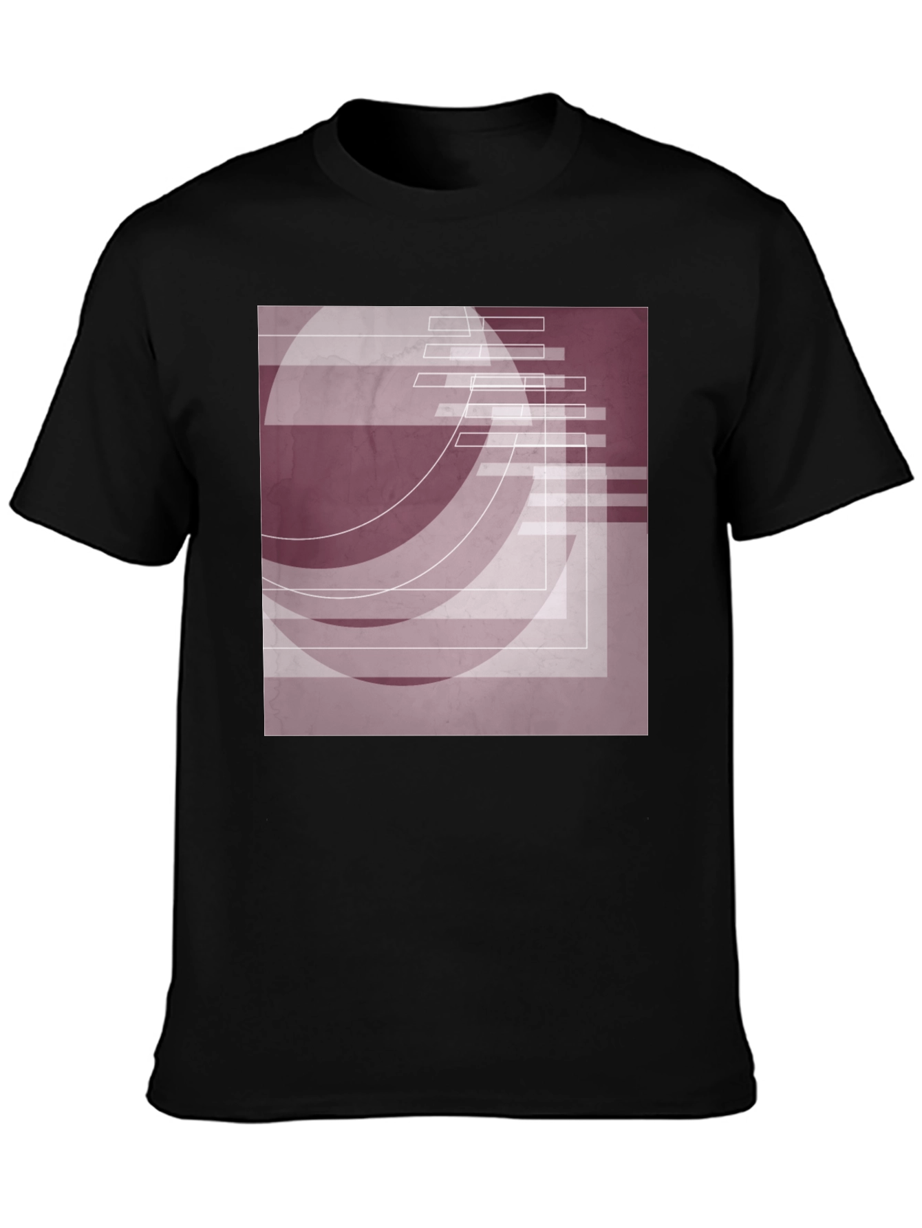 Abstract Geometric Graphic Tee - Stylish Black Shirt