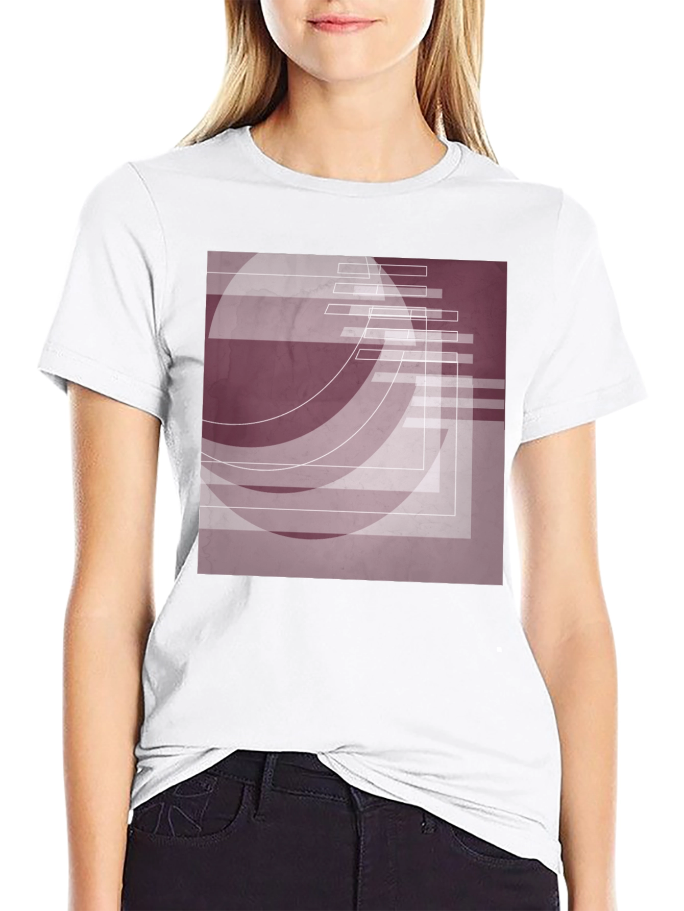 Abstract Geometric Graphic Tee - Stylish Black Shirt