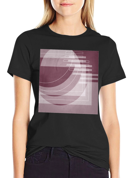 Abstract Geometric Graphic Tee - Stylish Black Shirt