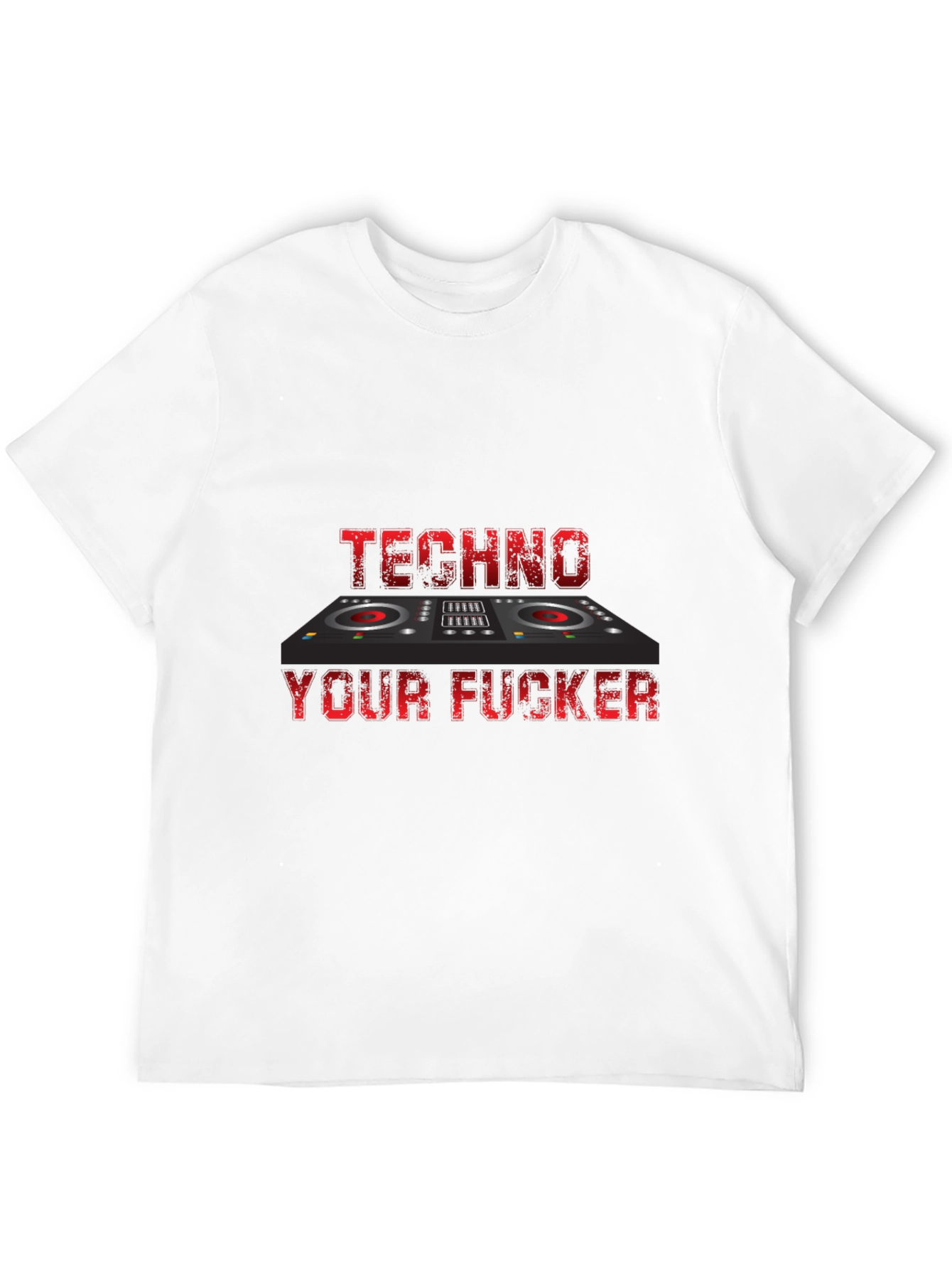 Techno DJ Graphic Tee - Bold Black T-Shirt
