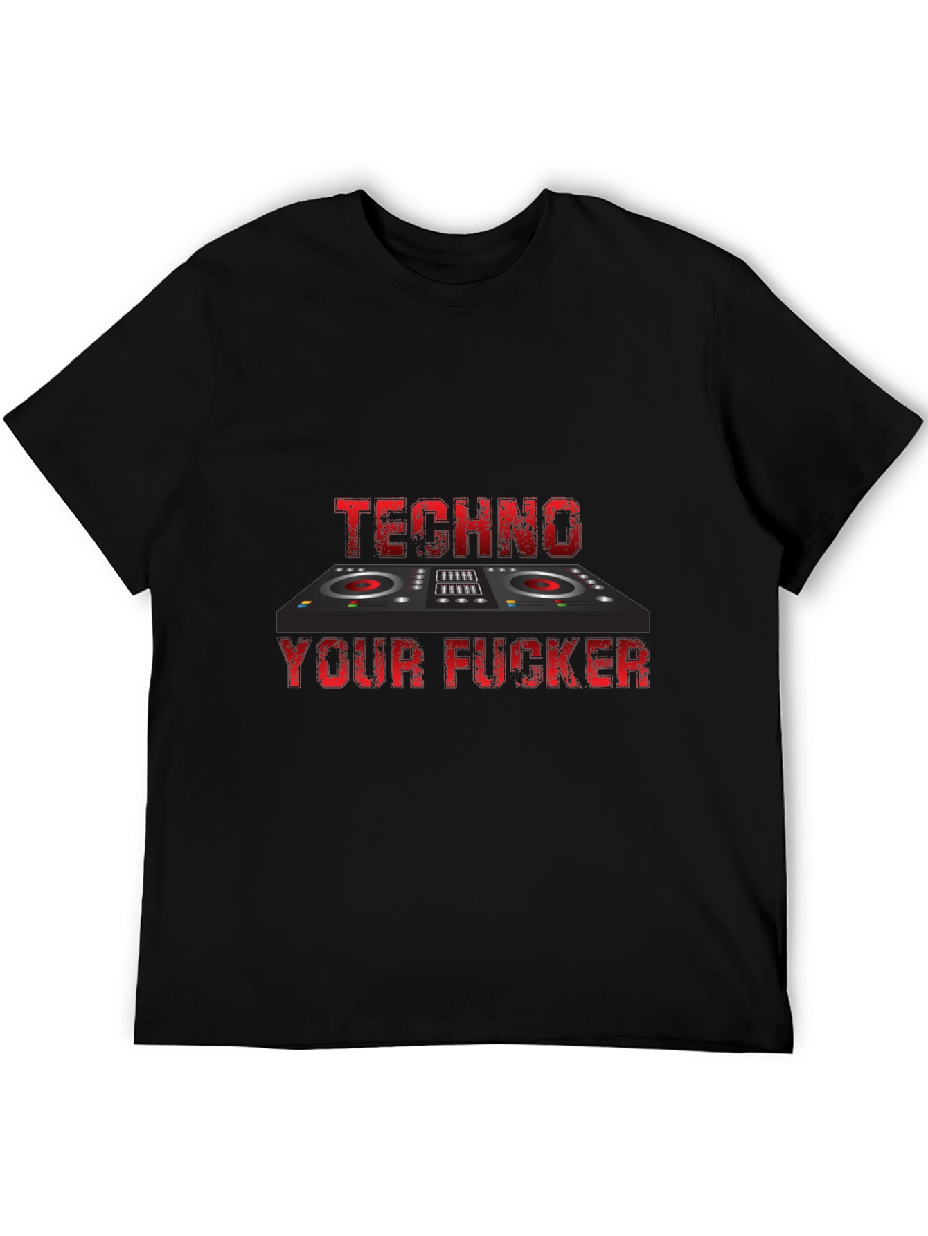 Techno DJ Graphic Tee - Bold Black T-Shirt
