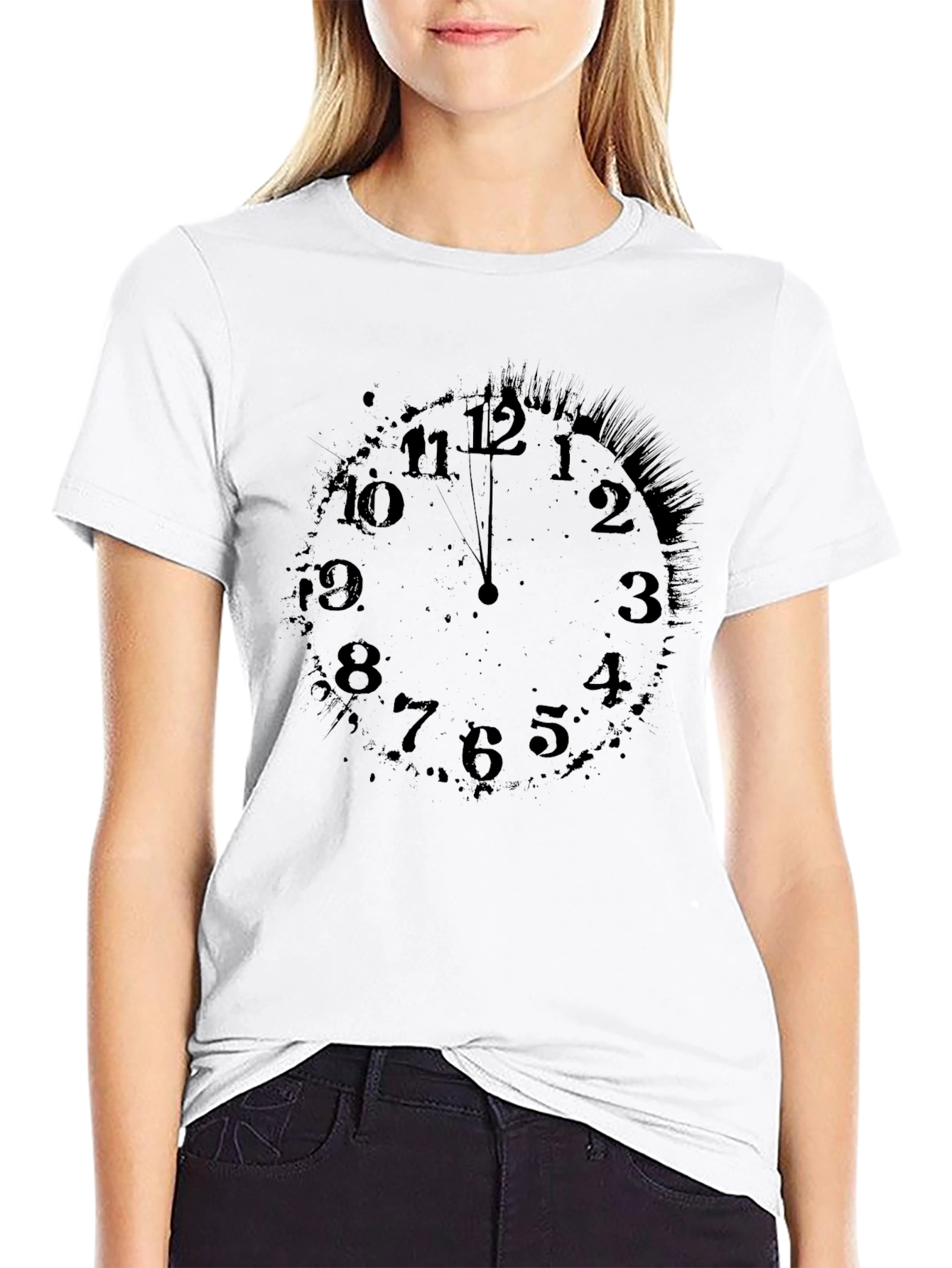 Midnight Clock Graphic T-Shirt - Stylish Comfort