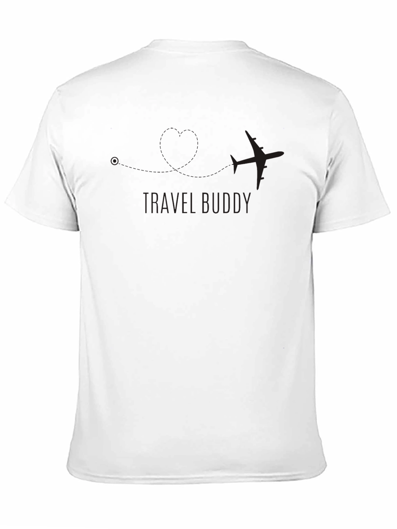 Travel Buddy Black T-Shirt - Airplane Graphic