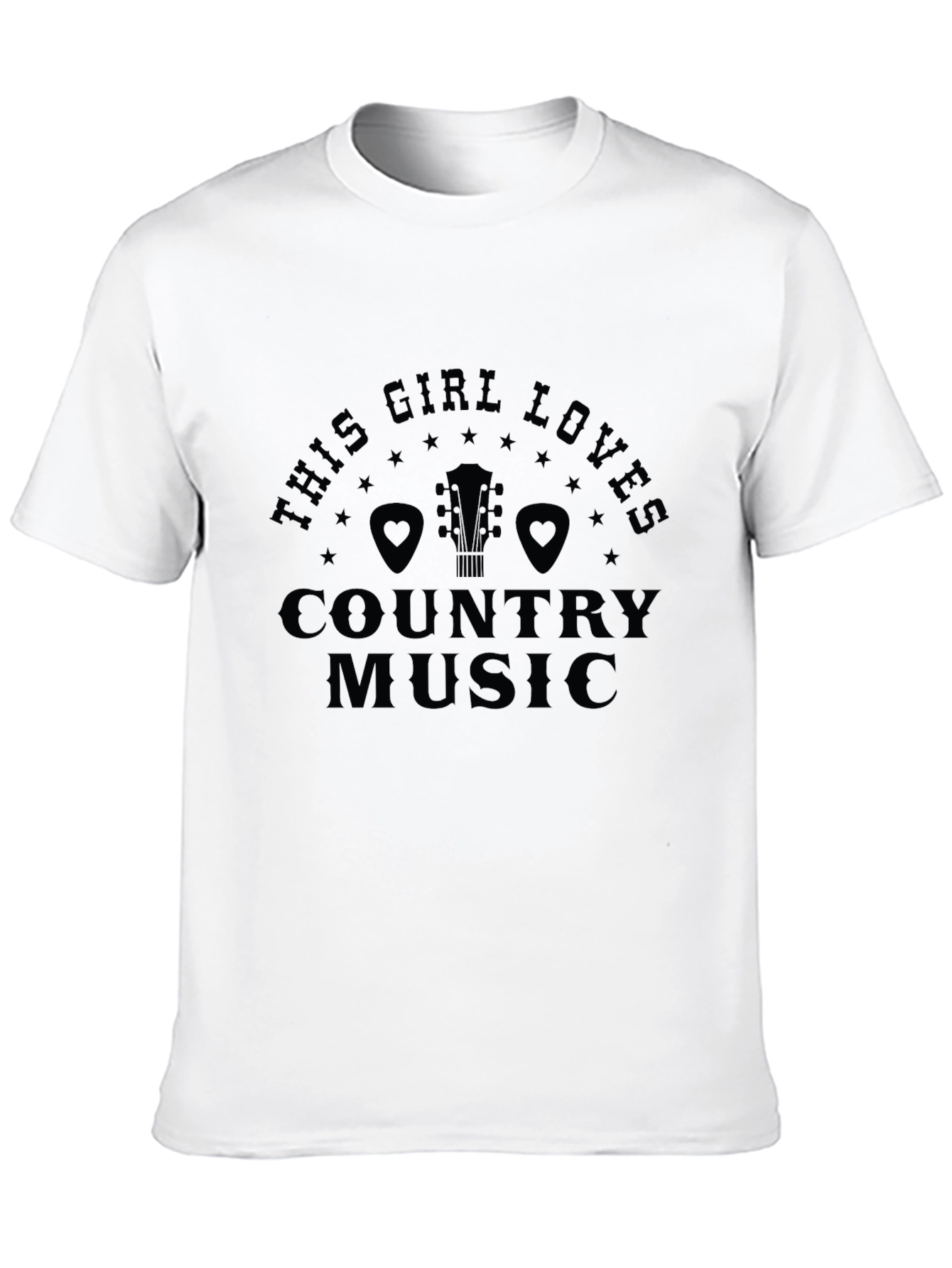 Country Music Lover Black Graphic T-Shirt